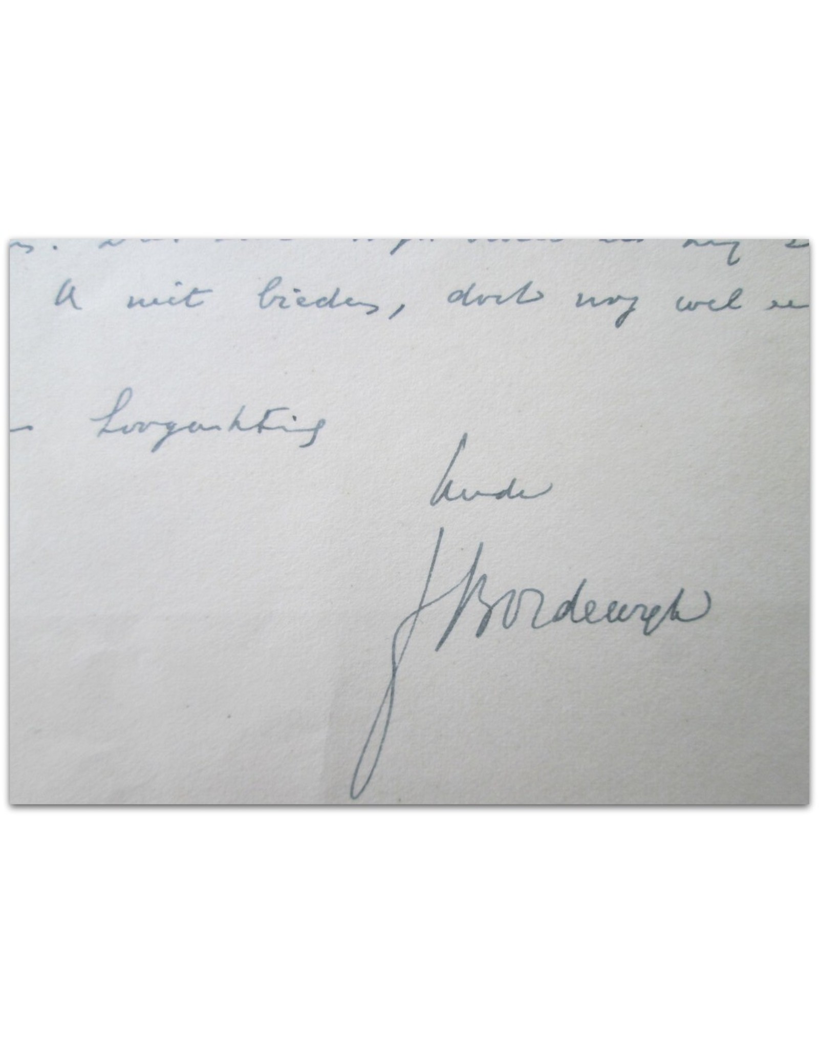 F. Bordewijk - Zeer geachte heer Bordewijk,  [Original handwritten letter A.L.S.]