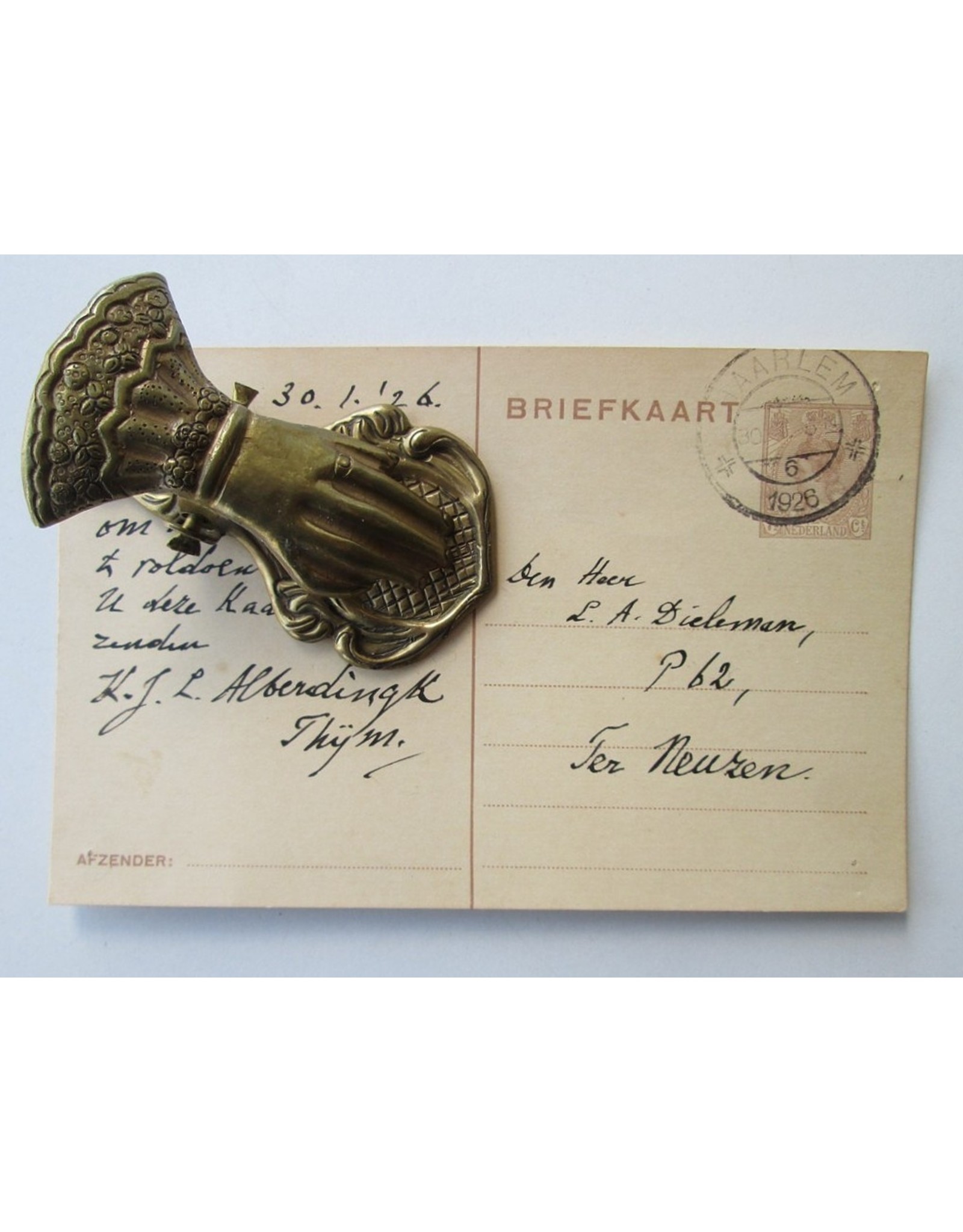 Lodewijk van Deyssel - [Original handwritten postcard addressed to a signature hunter ]