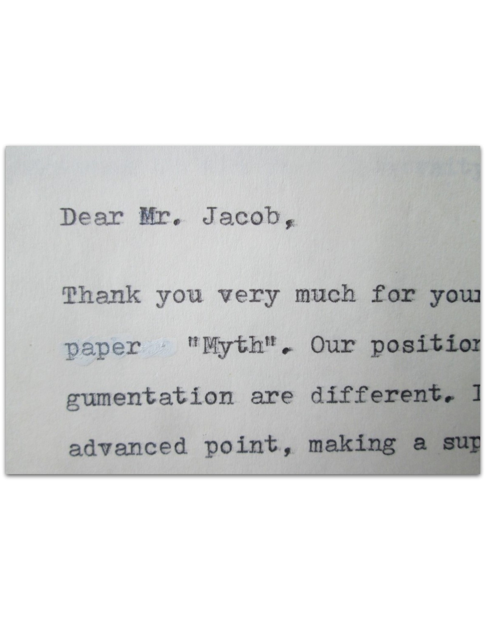 V.V. Nalimov - Dear Mr. Jacob, [Originele brief in typoscript + waardevolle extra's]