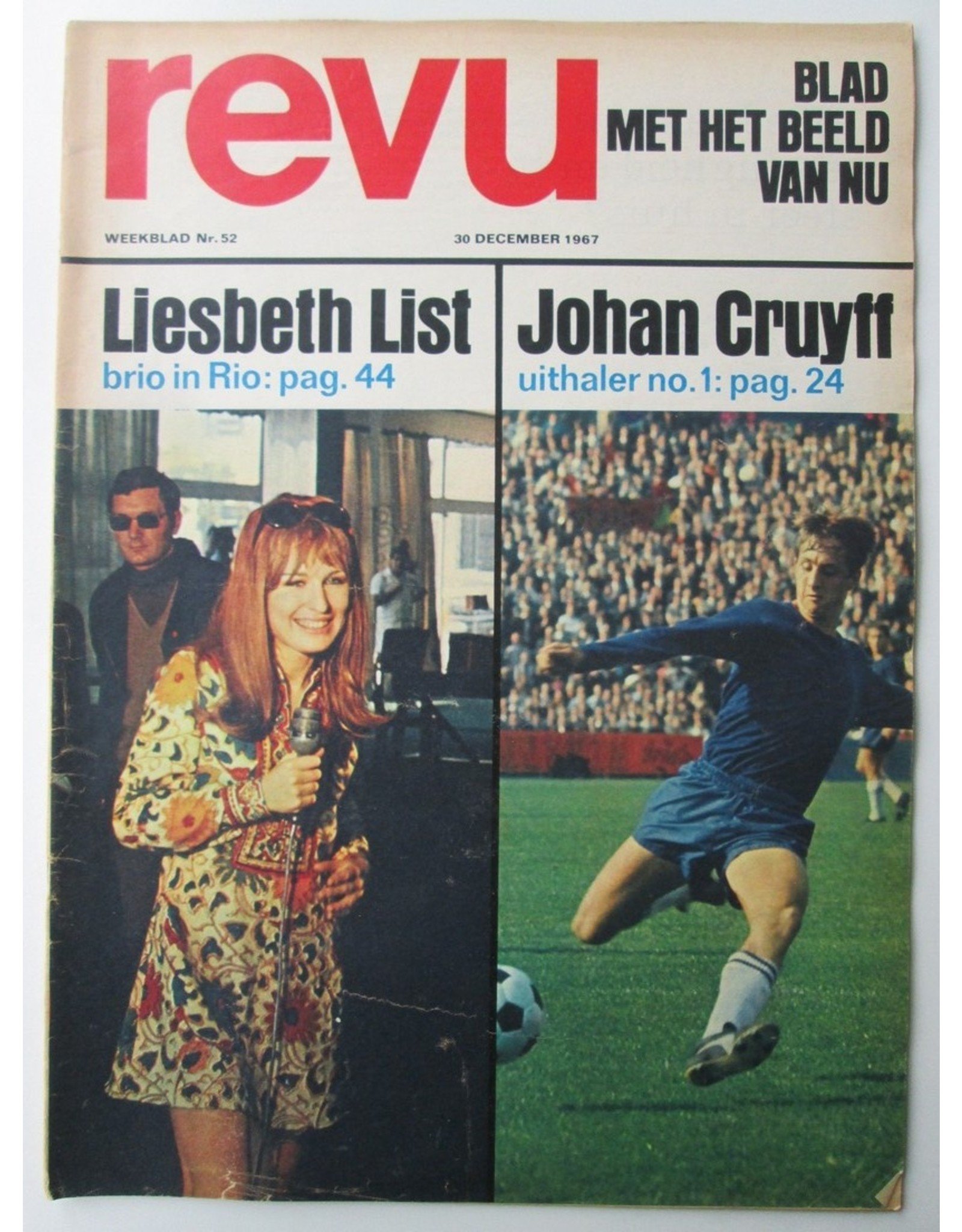 REVU Blad met het beeld van nu Nr. 52 - December 1967 [met Johan Cruyff poster]