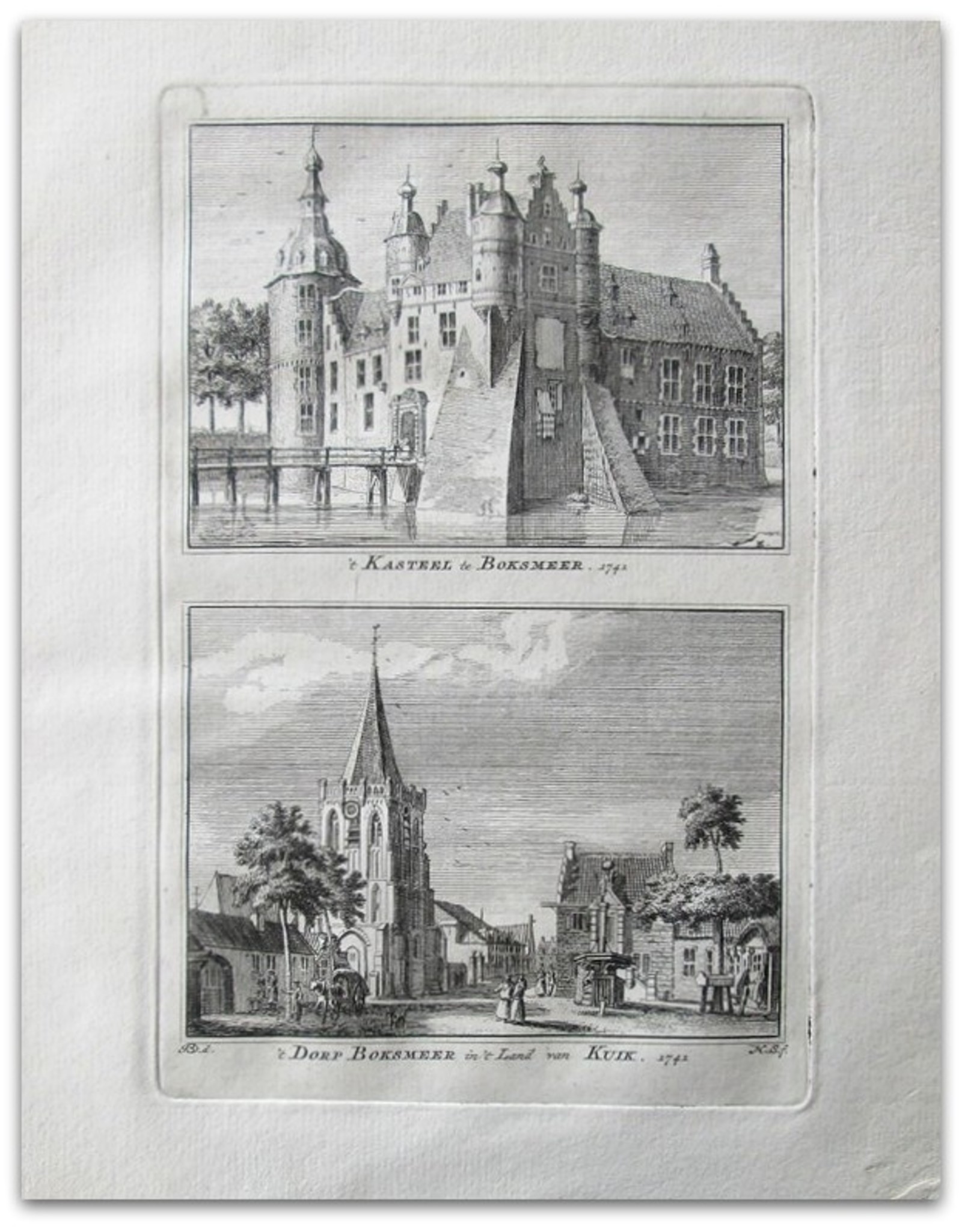 H. Spilman - t Kasteel te Boksmeer / 't Dorp Boksmeer in 't Land van Kuik 1741