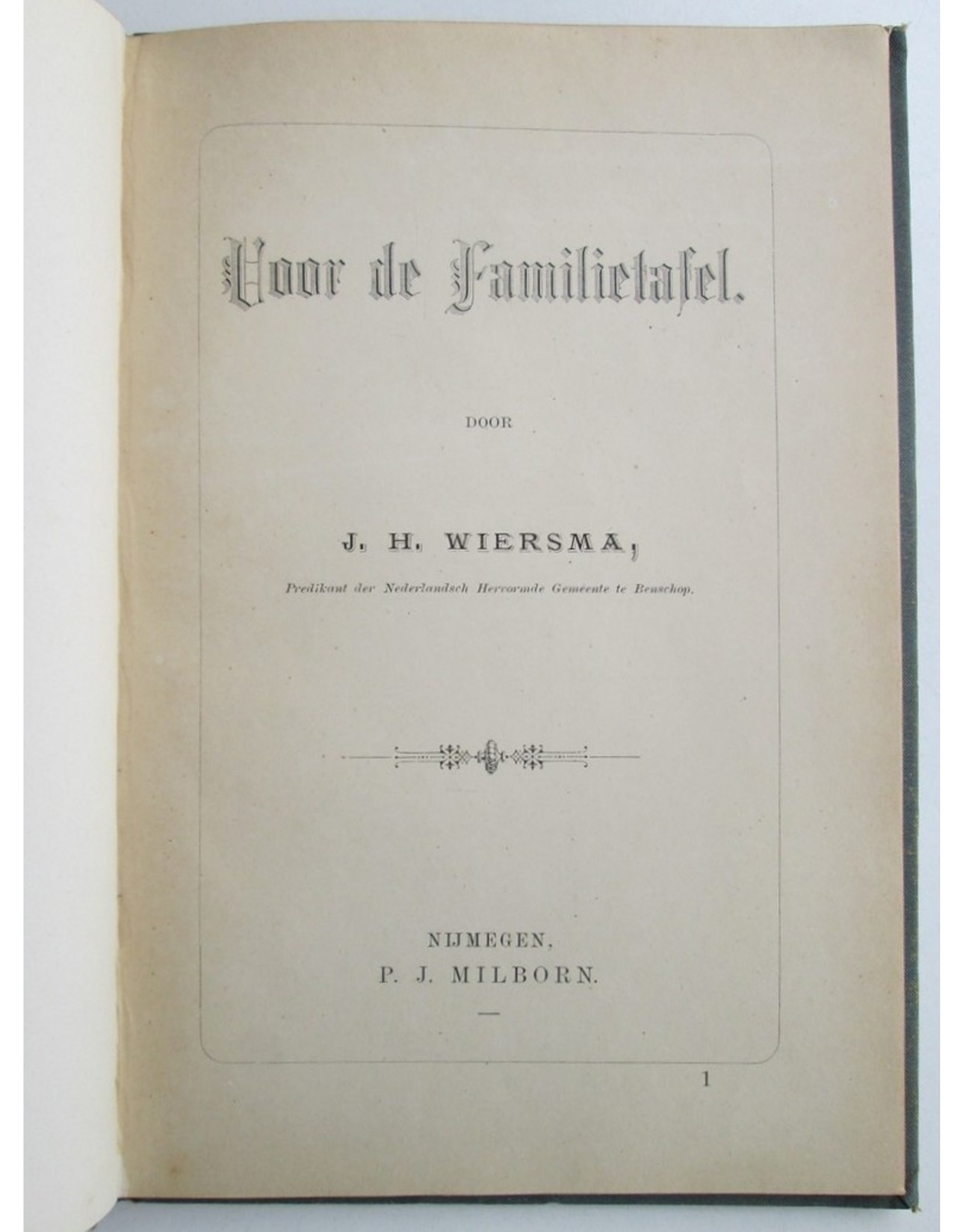 J.H. Wiersma - Voor de Familietafel