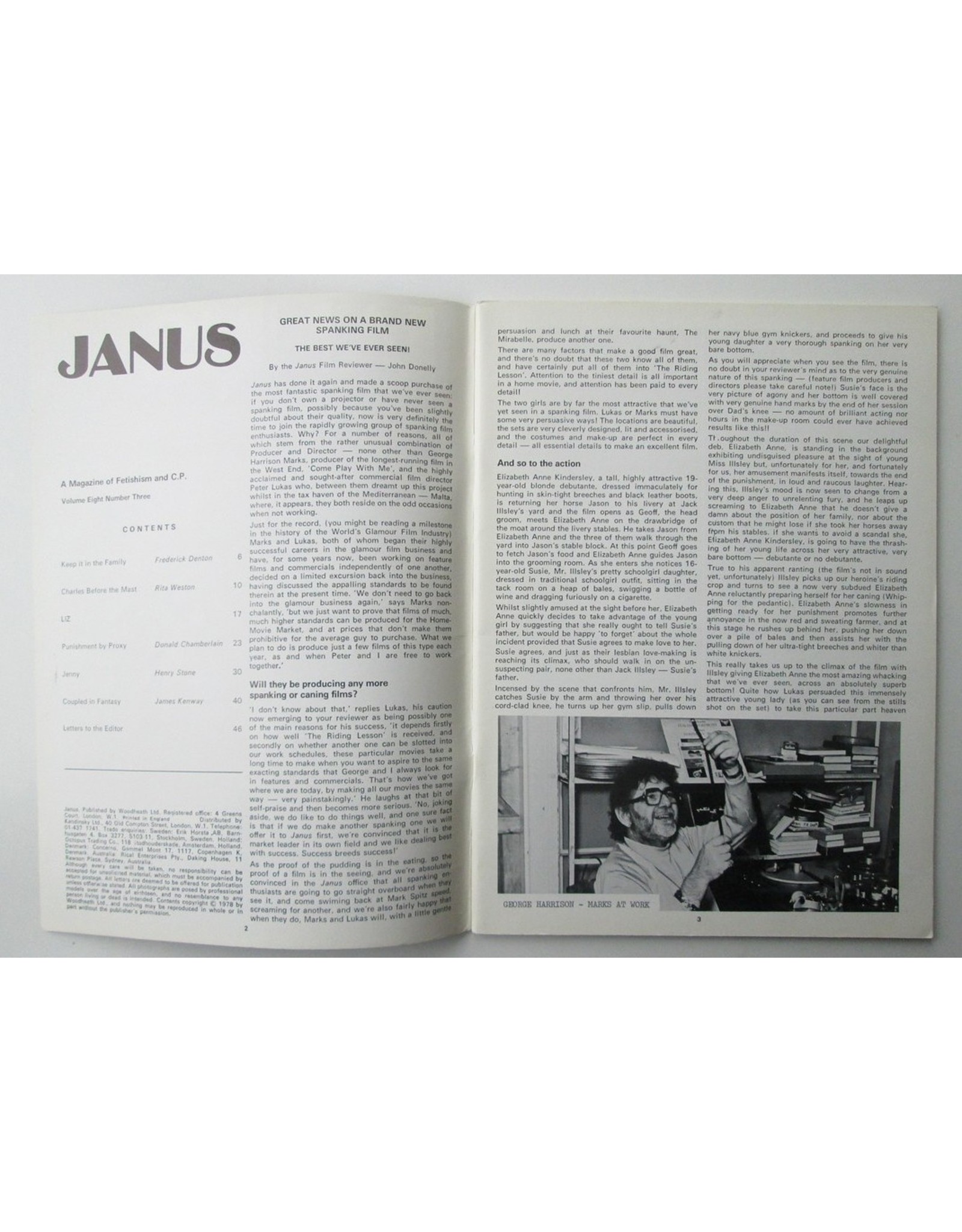 JANUS : Volume 8 Number 3. A Magazine of Fetishism and C.P.