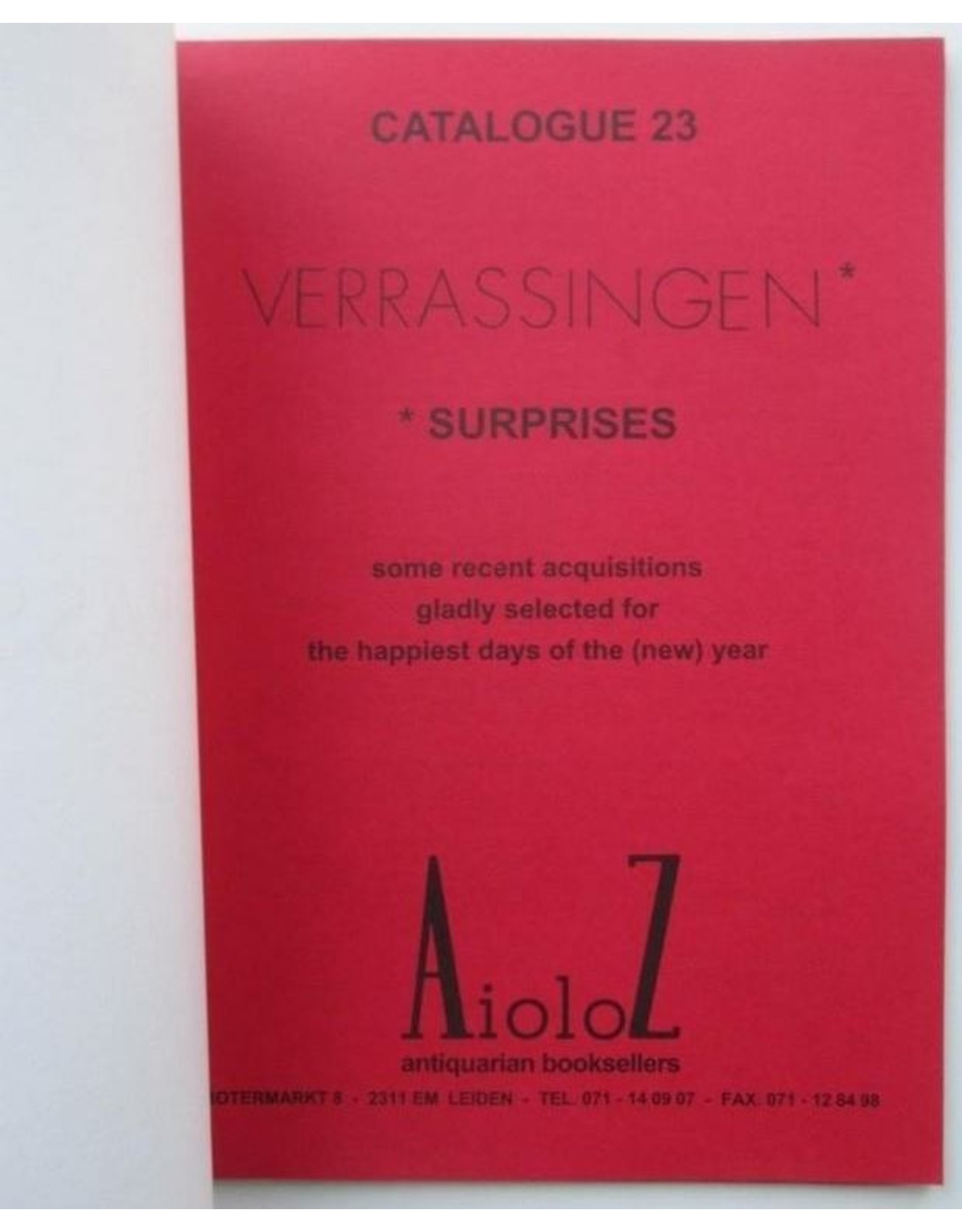 Piet van Winden - Surprises  [+ 13 other sales catalogs from Aioloz Antiquarian Bookshop]