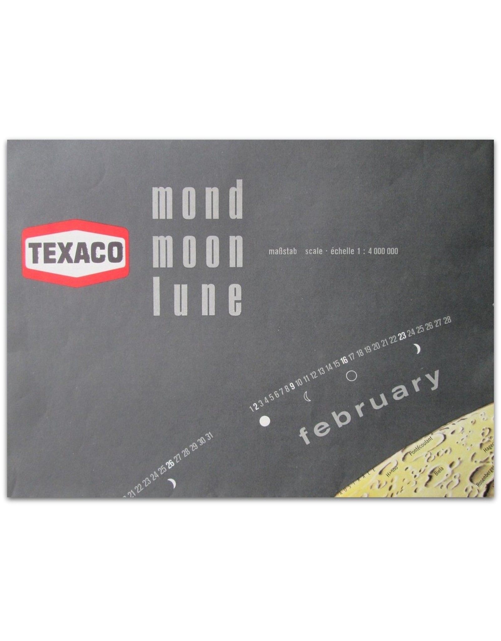 Dr. F. Hölzel - Texaco [Moon Map] Mond / Moon / Lune. Maßstab / Scale / Échelle 1 : 4.000.000