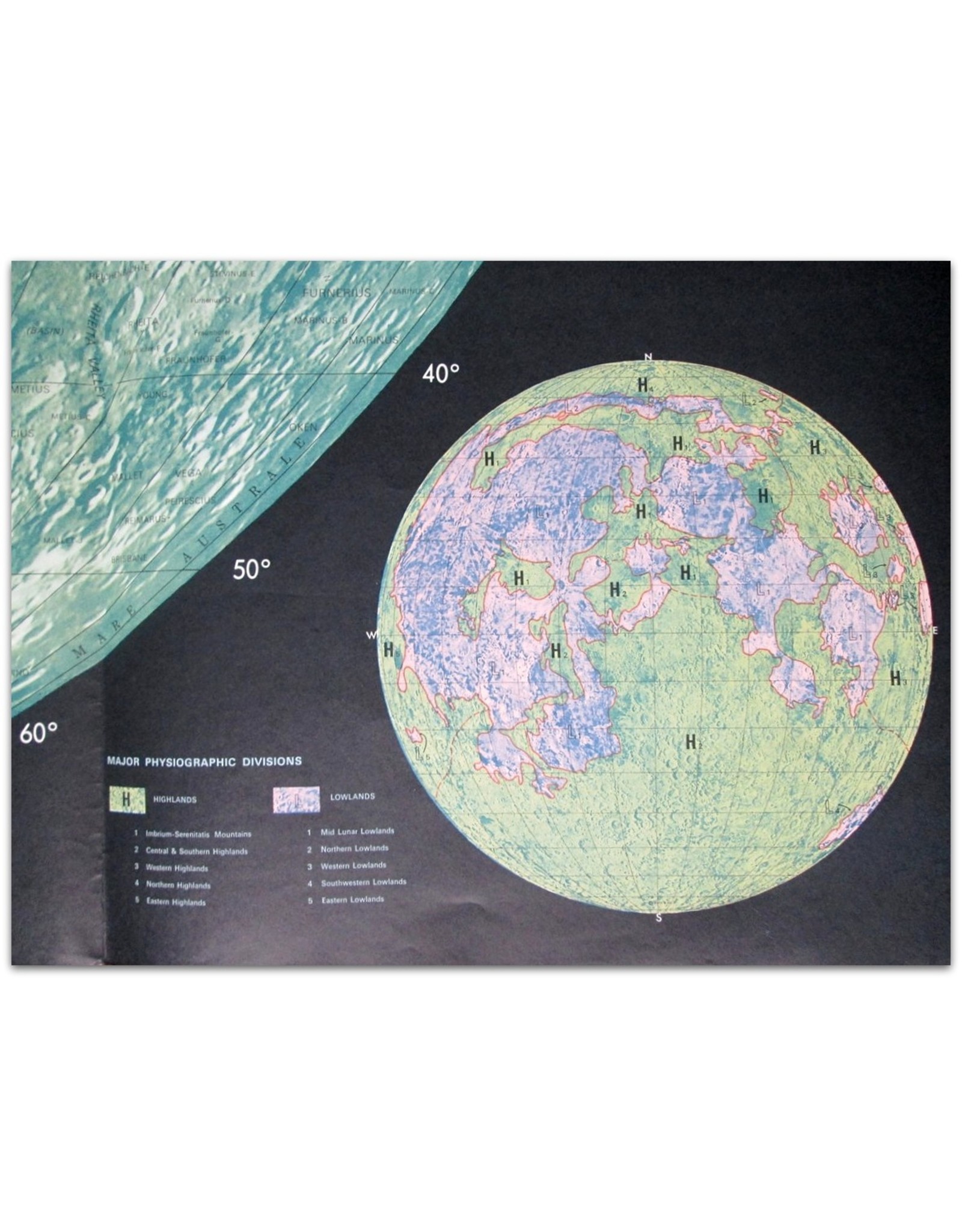 Luis Freile M.A., A.I.A.A. - Rand McNally Official Map of the Moon. [A Lunar Wall Mosaic] Approximate scale: 1 : 2,300,000