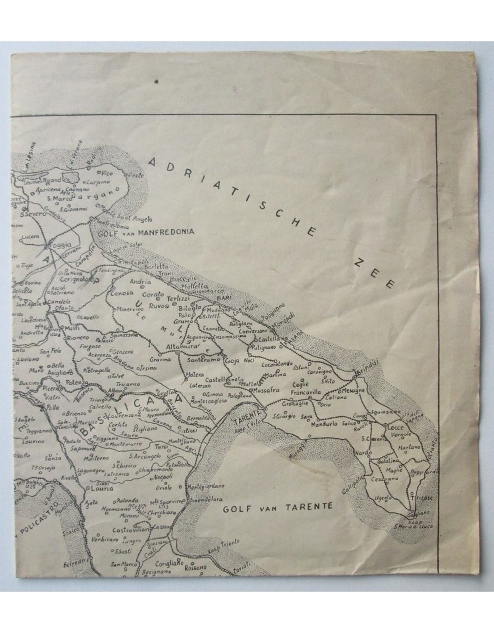 [Map of] Zuid-Italië. Schaal 1:1.500.000