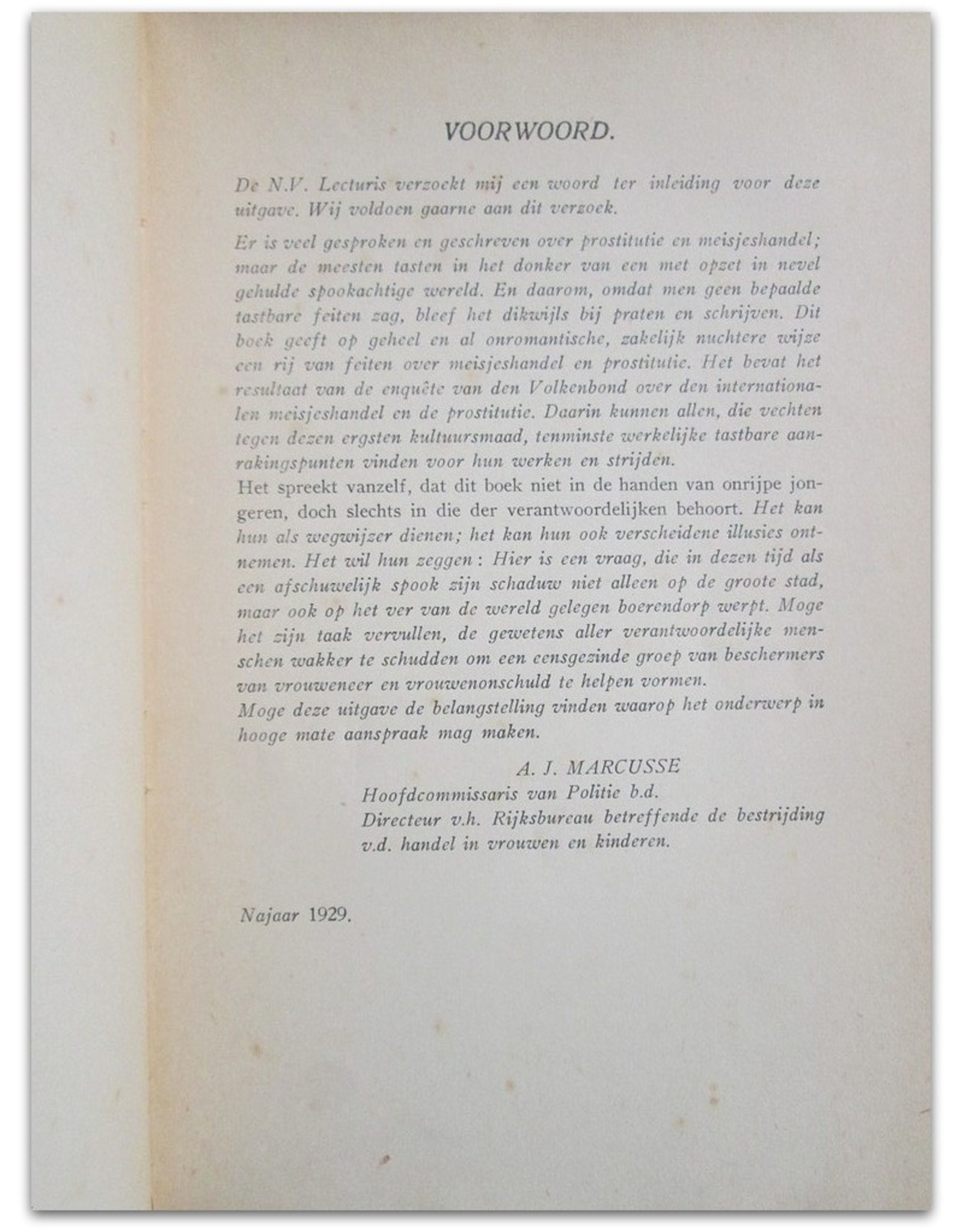 Alexander de Werth - Internationale Meisjeshandel en Prostitutie: [...] Uit het Duitsch door B.v.N.B.