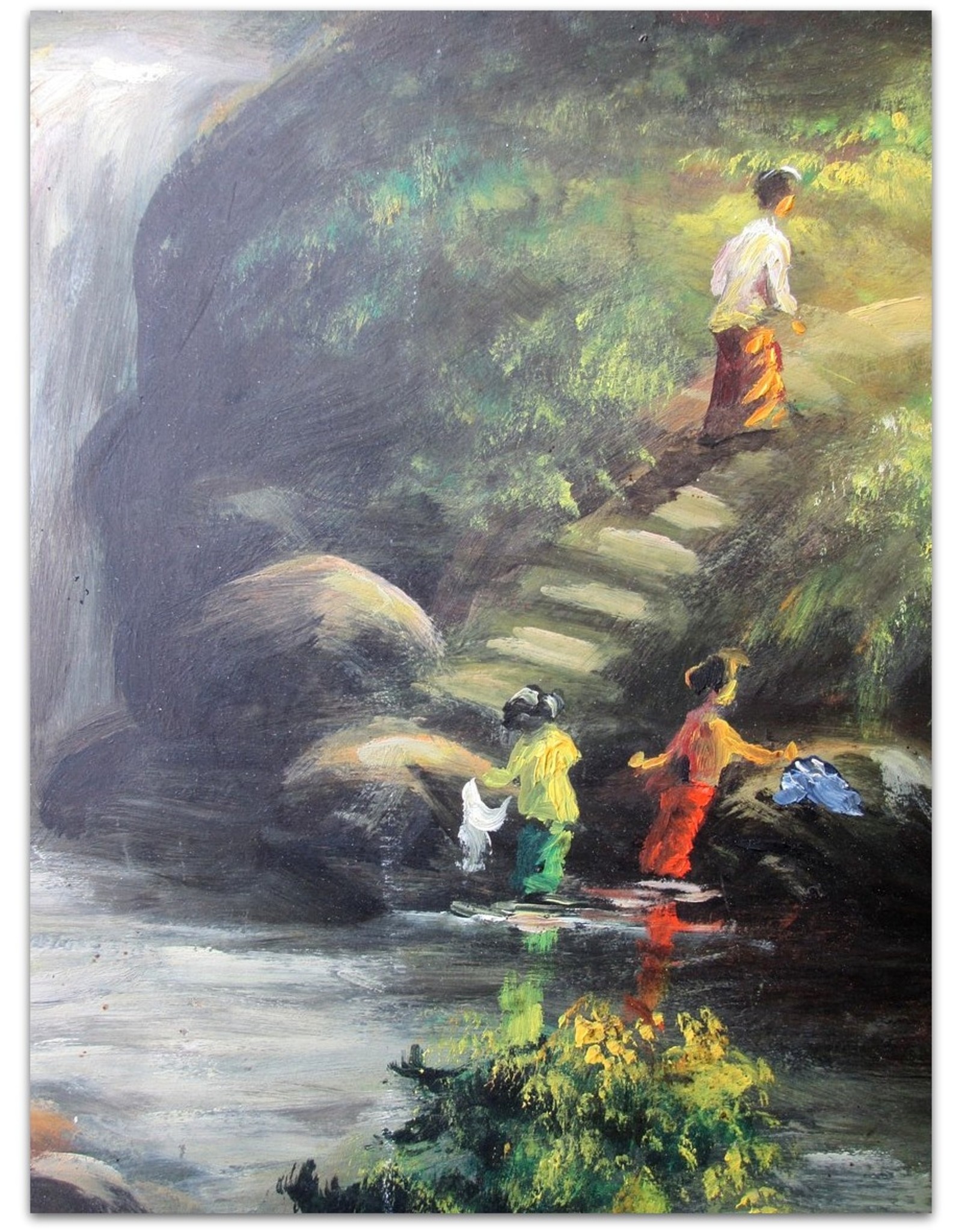 [J.H.] - [Painting: Oriental landscape with washerwomen]