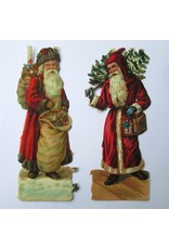 [Kerstmis]: [Poëzieplaatjes met 2 kerstmannen in chromolithografie]