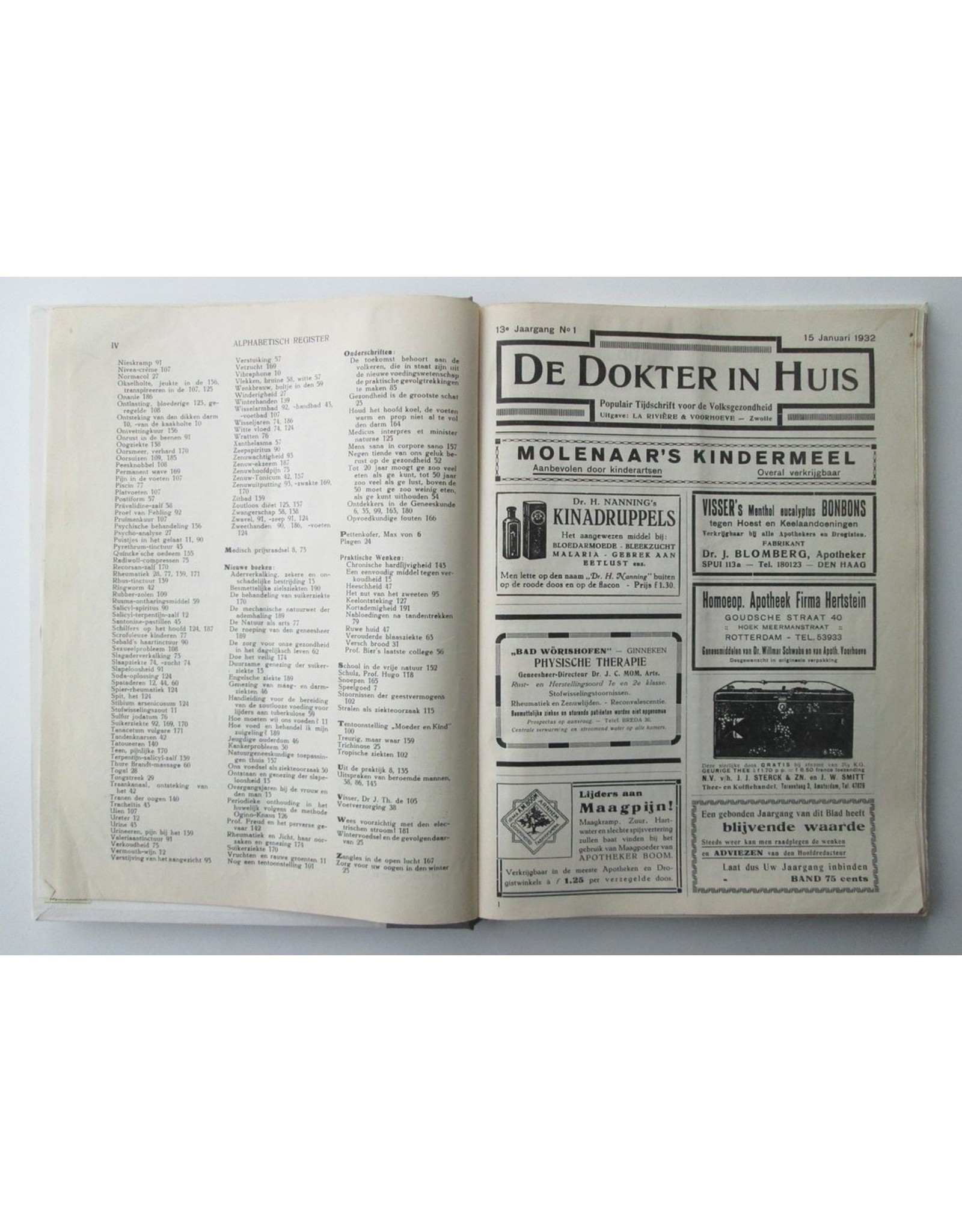 Dr. Med. J. Voorhoeve [ed.] - De Dokter in Huis. Populair Tijdschrift voor de Volksgezondheid. Dertiende jaargang (1932)