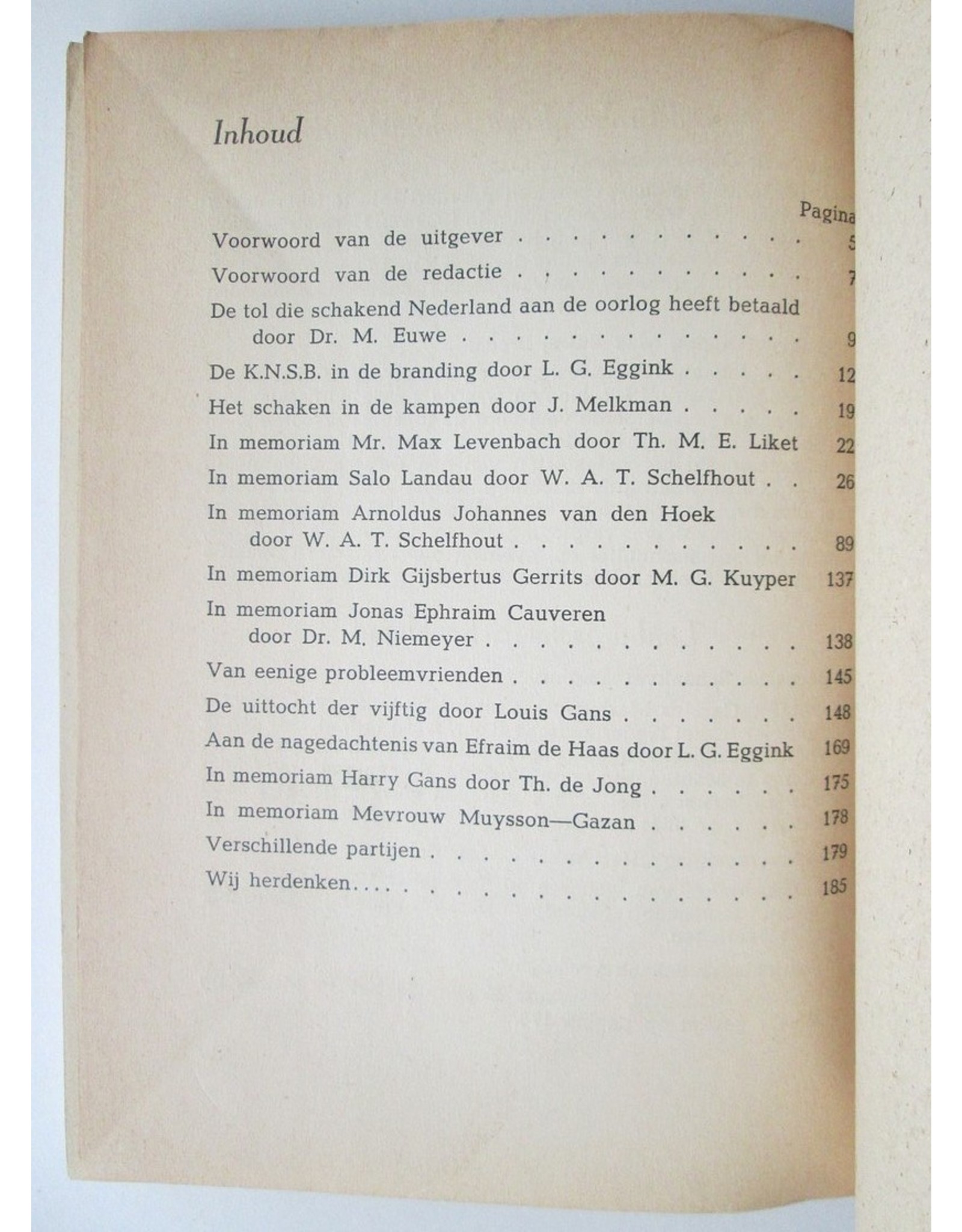 L.G. Eggink & W.A.T. Schelfhout [ed.] - Partij verloren... Gedenkboek ter herinnering aan de schakers in Nederland die tijdens de Bezetting heengingen