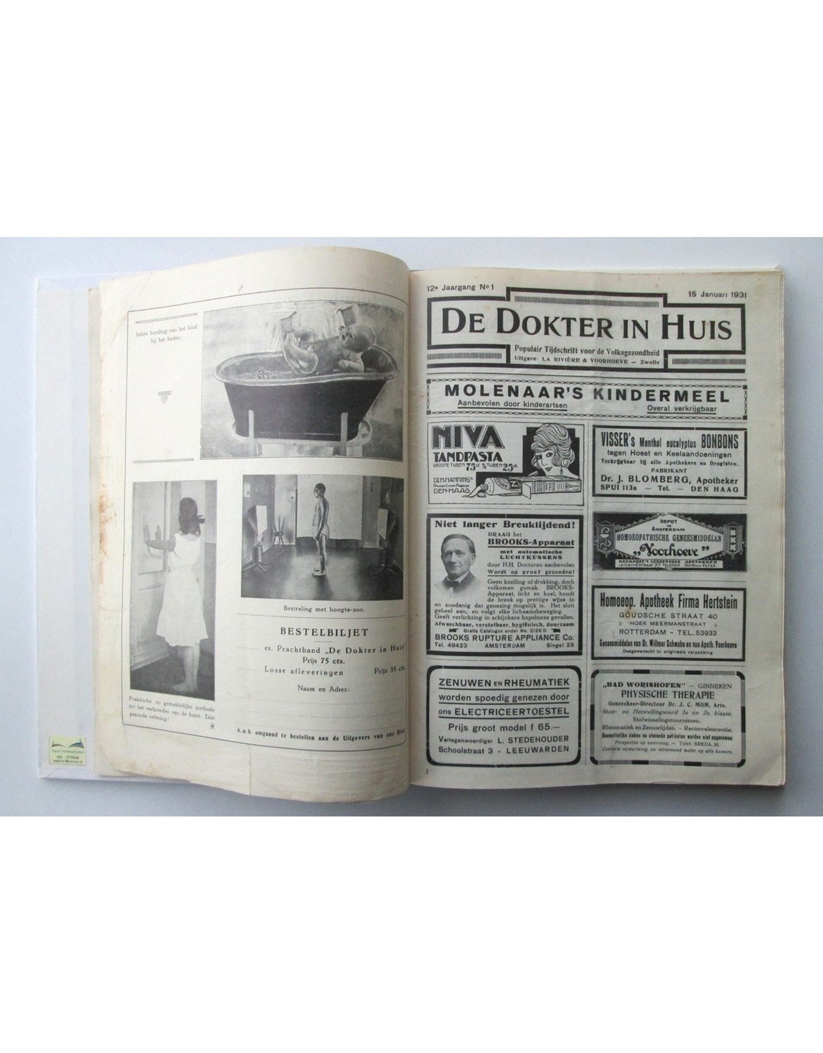 Dr. Med. J. Voorhoeve - De Dokter in Huis. Populair Tijdschrift voor de Volksgezondheid. Twaalfde jaargang (1931)