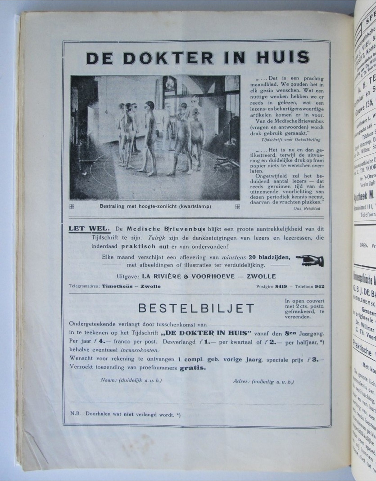 Dr. Med. J. Voorhoeve [ed.] - De Dokter in Huis. Populair Tijdschrift voor de Volksgezondheid. Zevende jaargang (1926)