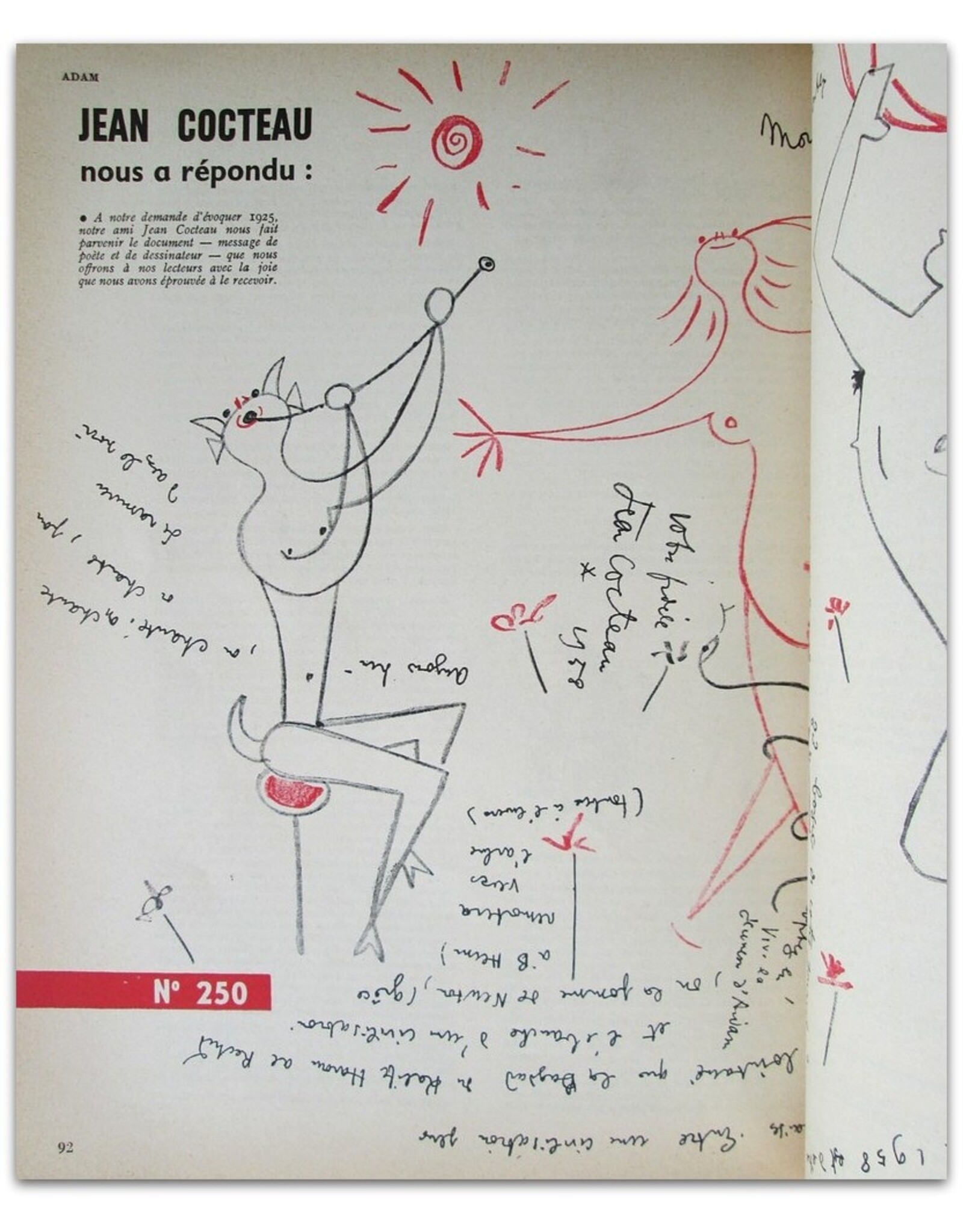 Jean Cocteau [i.a.] - ADAM No. 250. La revue de l'homme