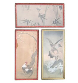 [Ukiyo-e] Group of 3 oriental prints with BIRDS - 1900/1930