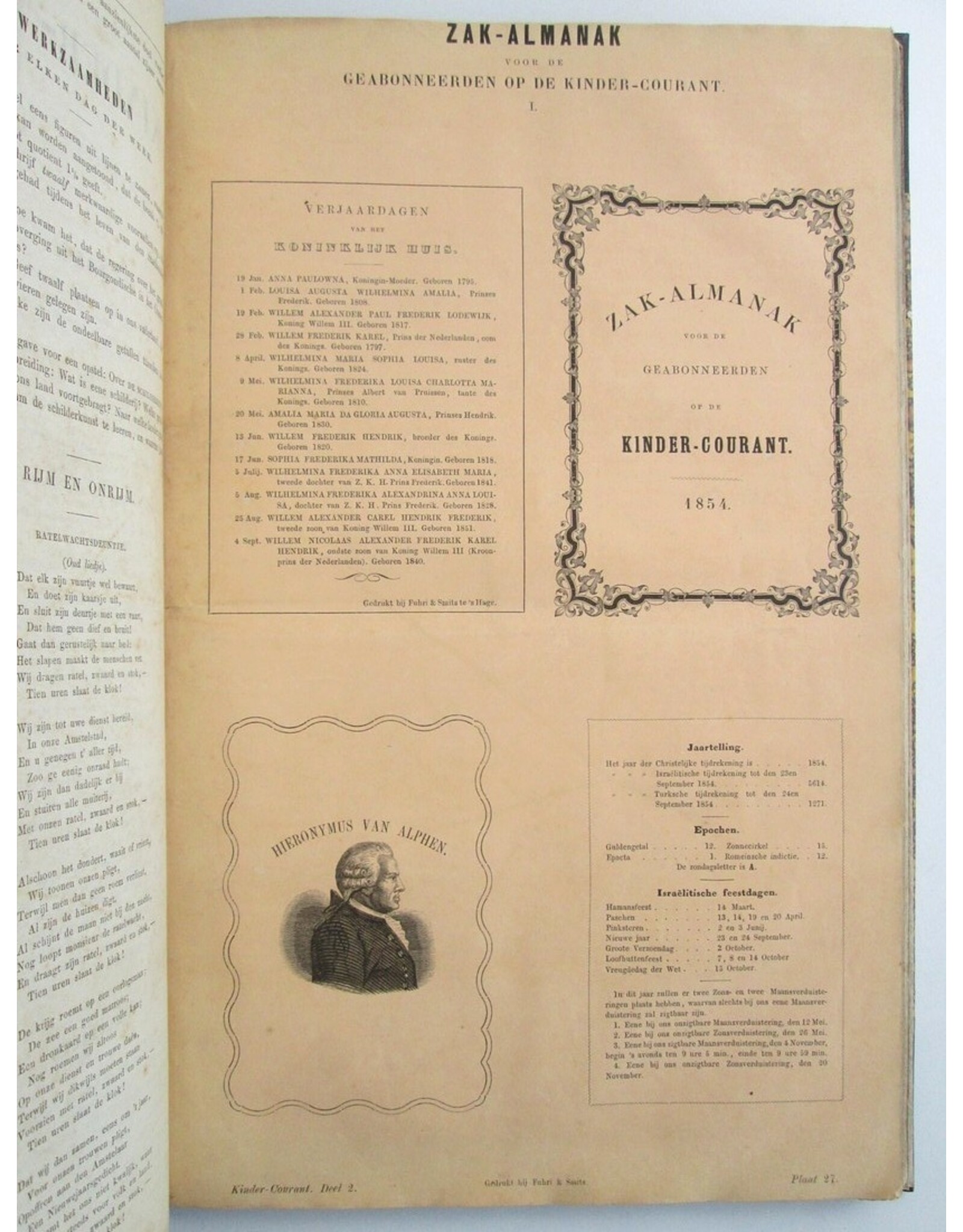 [J. van Weerden, red.] - Kinder-Courant 1854: Lectuur voor de Nederlandsche Jeugd