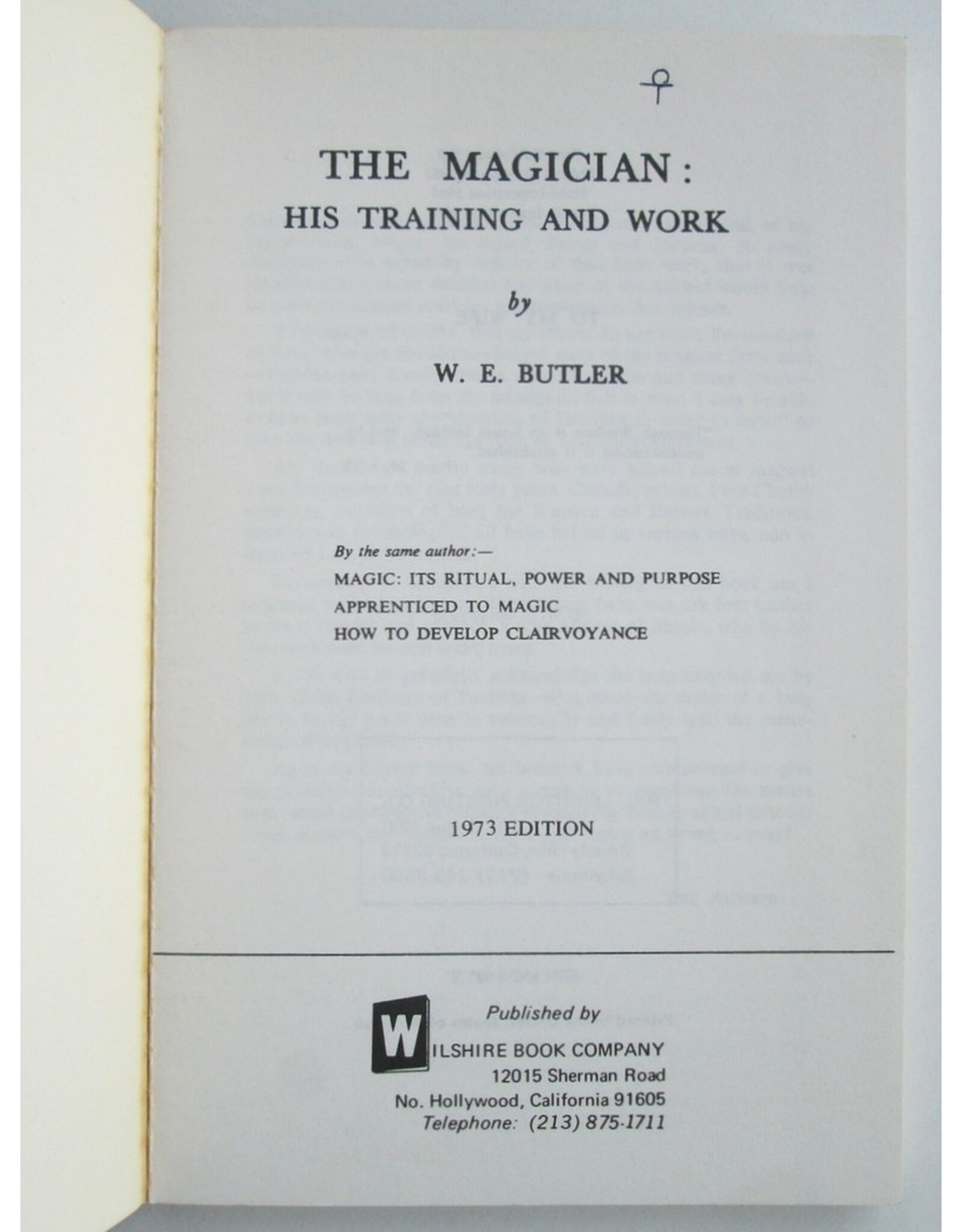 W.E. Butler - The Magician: His Training and Work