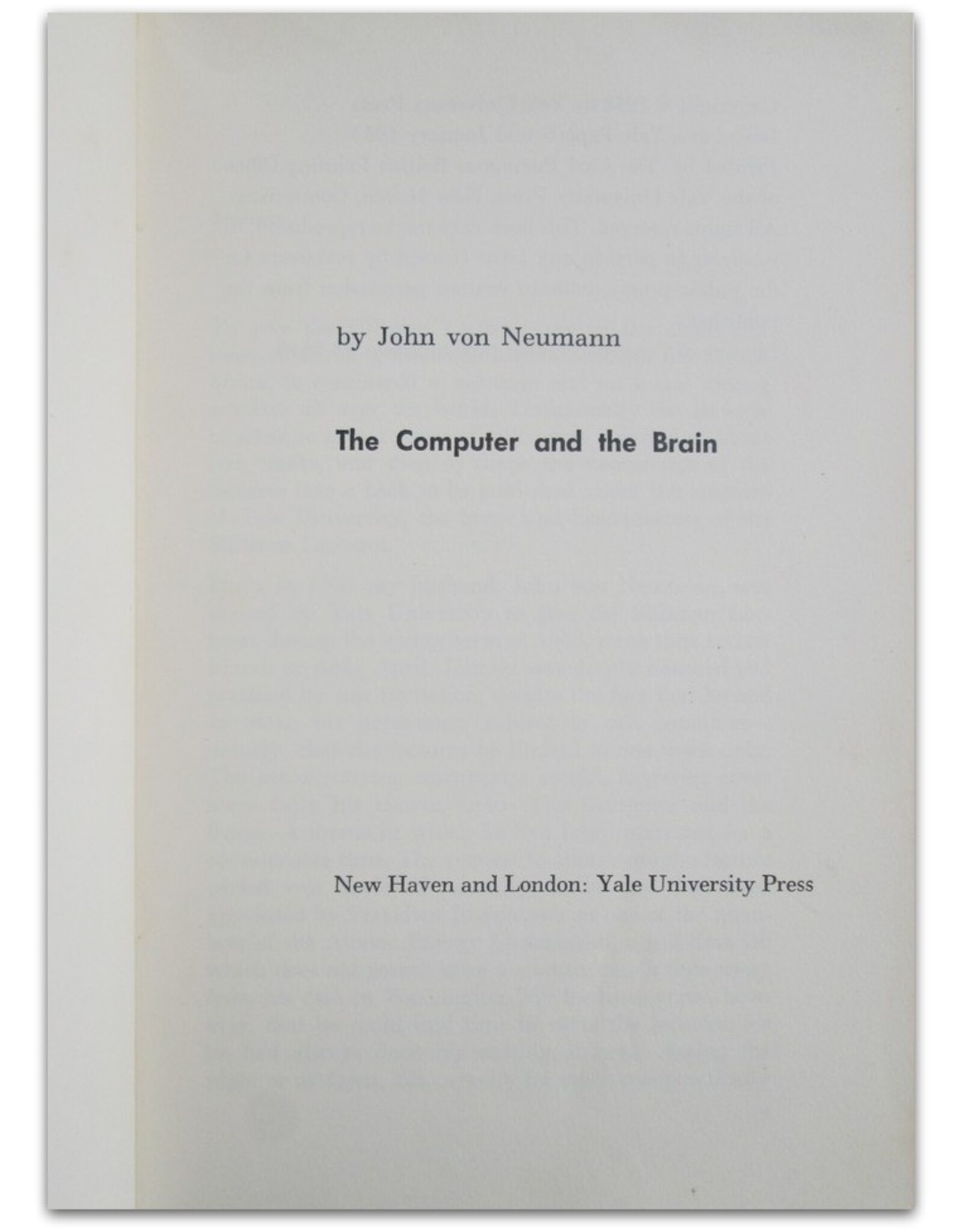 John von Neumann - The Computer and the Brain