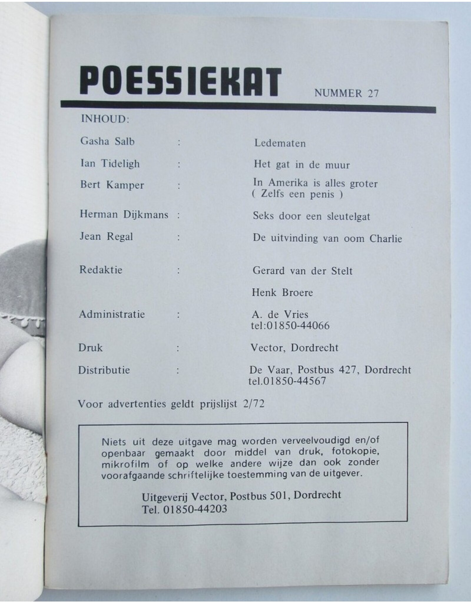 Gerard van der Stelt & Henk Broere [red.] - Poessiekat. Nummer 27