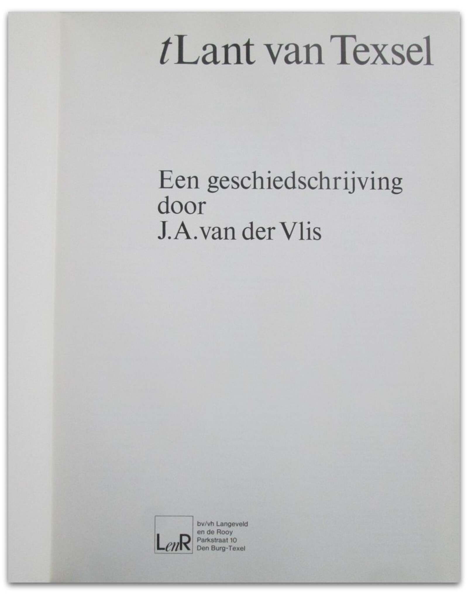 J.A. van der Vlis - tLant van Texsel