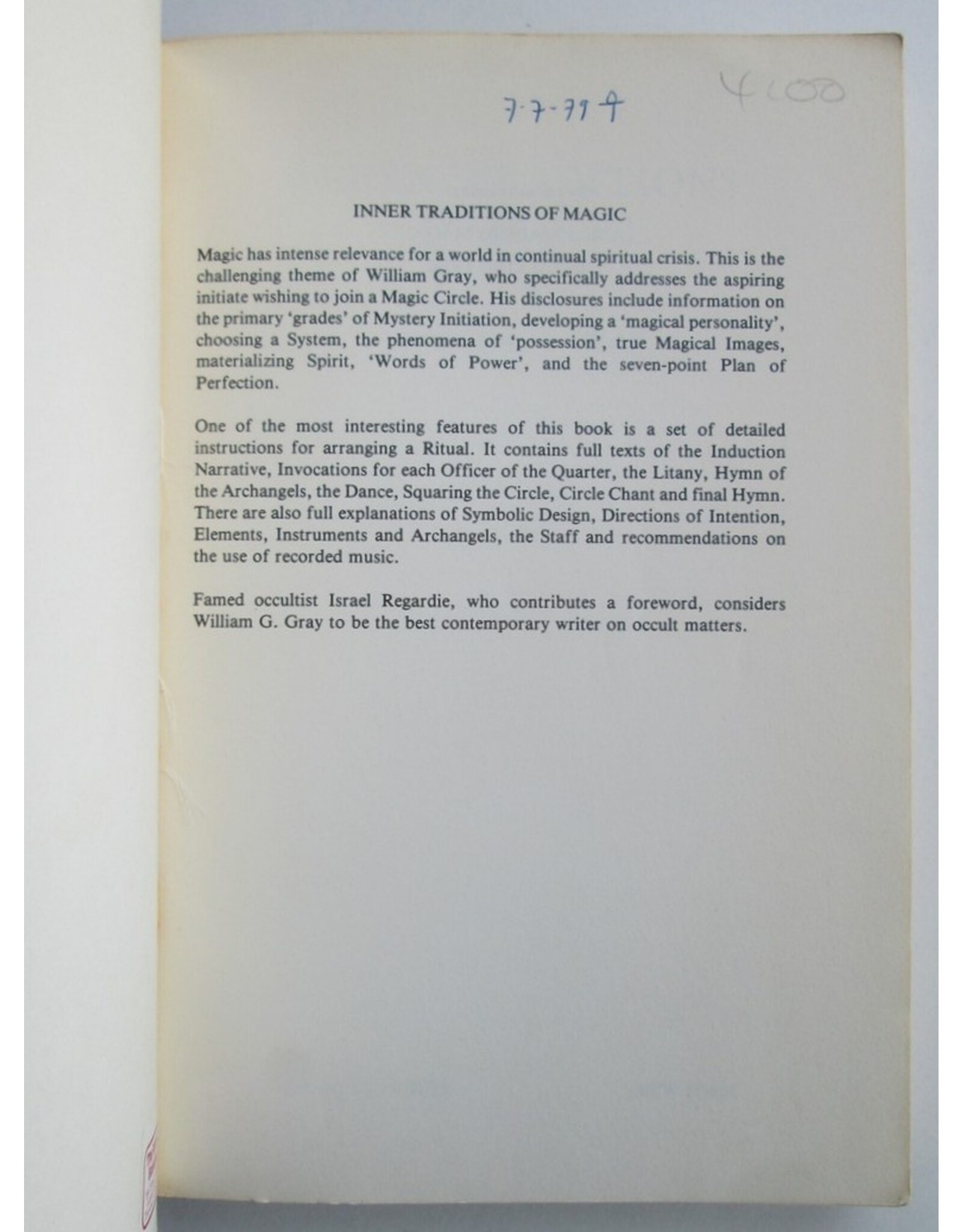 William G. Gray - Inner Traditions of Magic