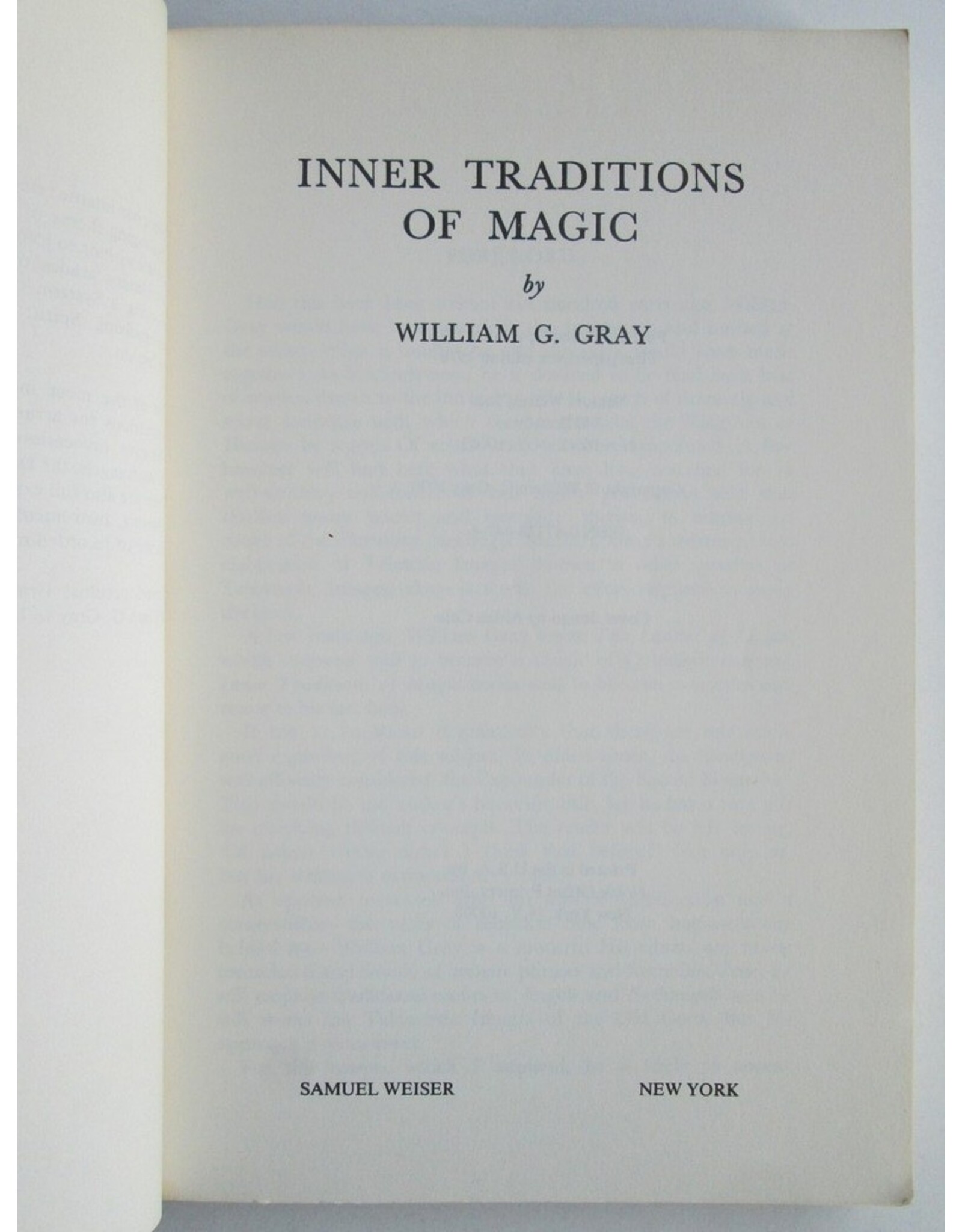 William G. Gray - Inner Traditions of Magic