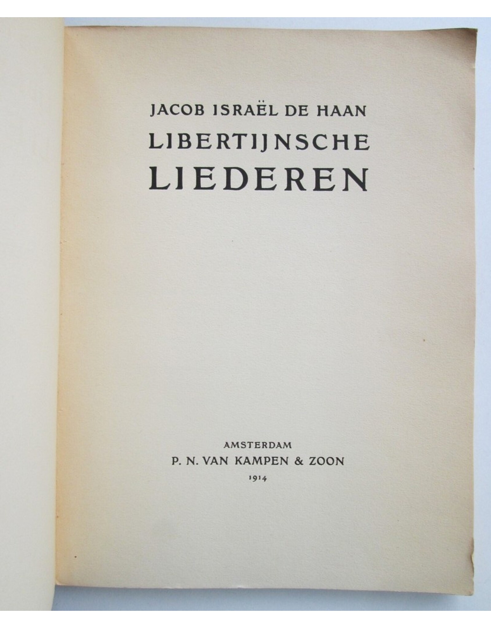 Jacob Israël de Haan - Libertijnsche liederen