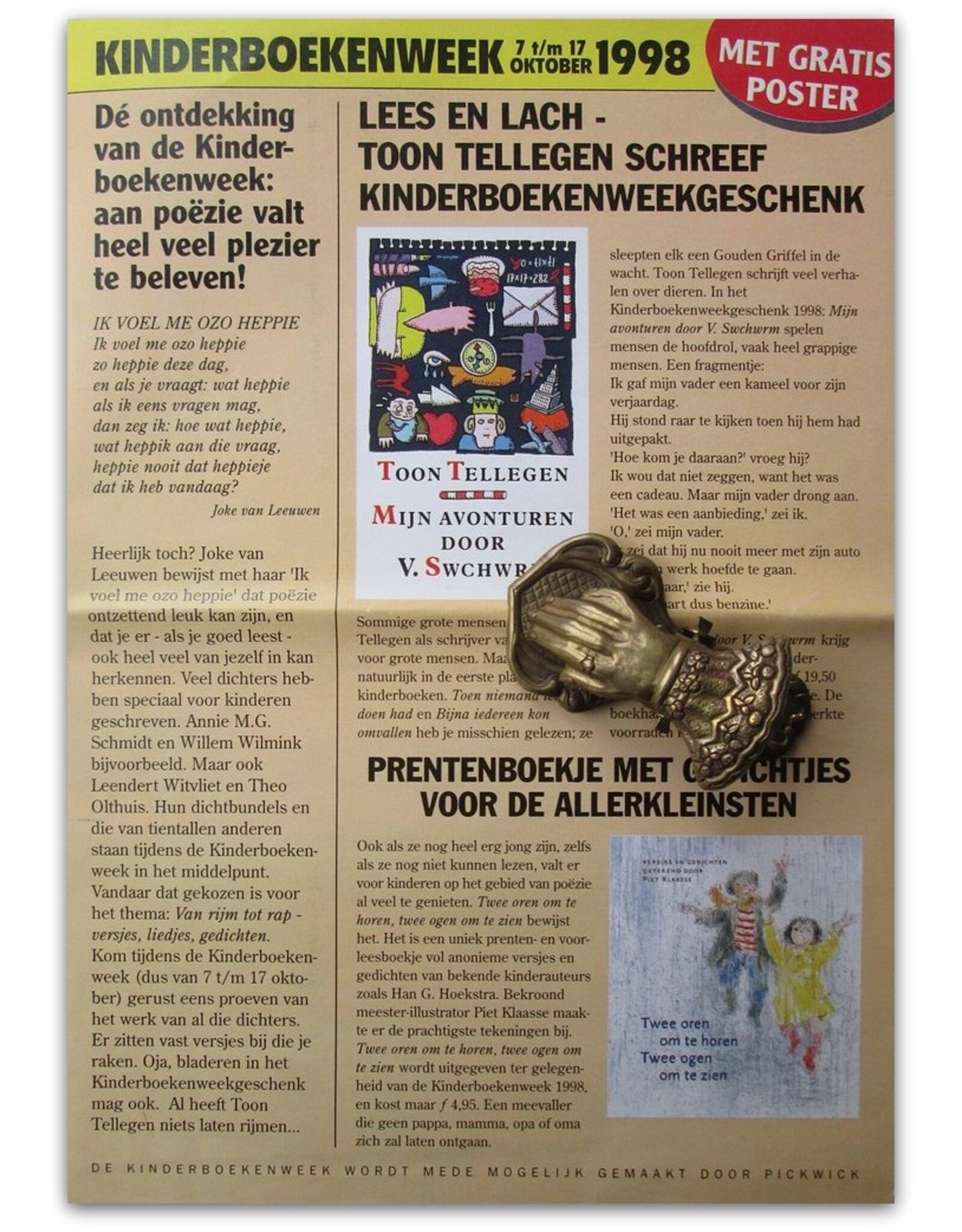 Toon Tellegen - Kinderboekenweek 7 t/m 17 oktober 1998. Met gratis poster