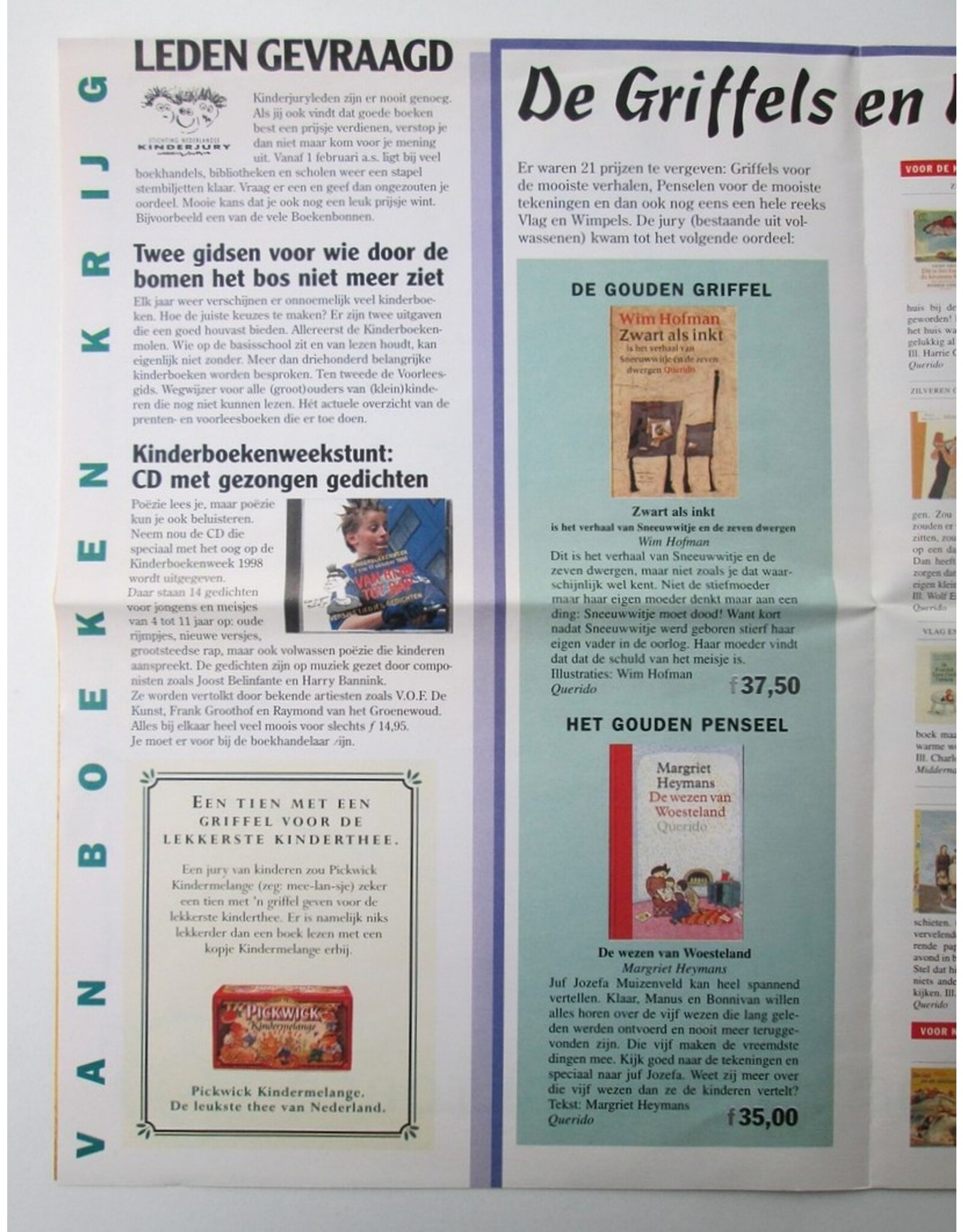 Toon Tellegen - Kinderboekenweek 7 t/m 17 oktober 1998. Met gratis poster