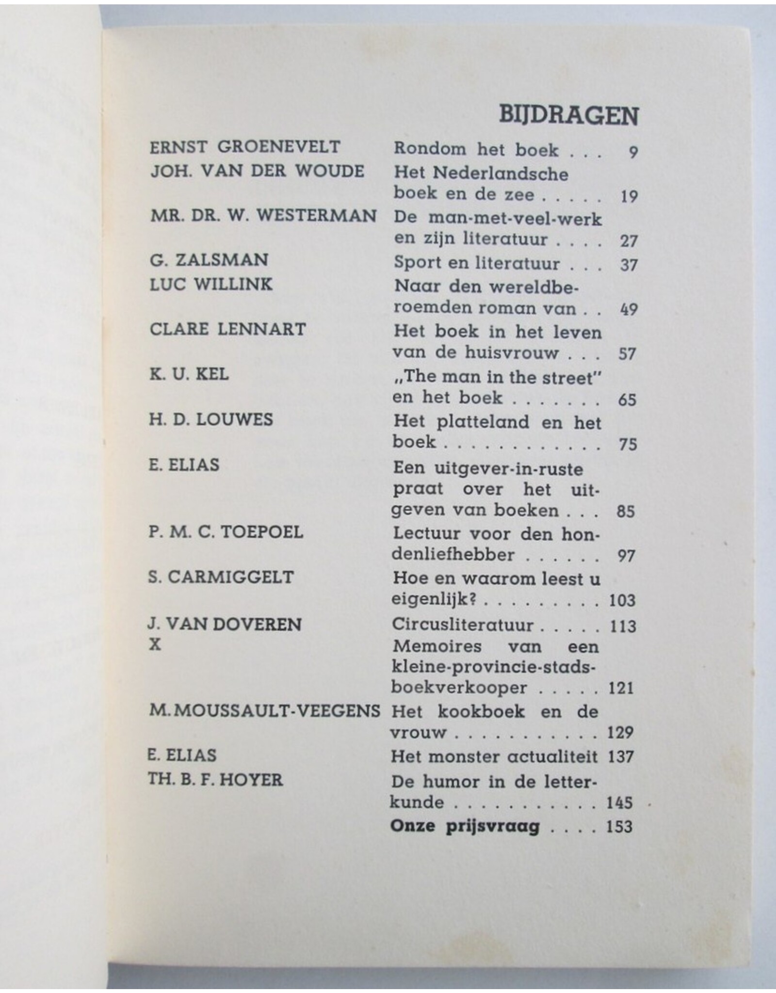 Mr. E. Elias - Rondom het boek 1937: Geschenk ter gelegenheid van de Nederlandsche Boekenweek