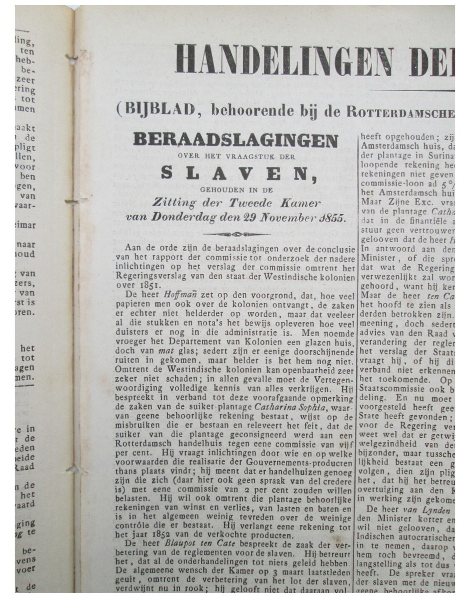 [Reinier & Benjamin Arrenberg] - Rotterdamsche Courant No. 285 to 309 [Slavery]