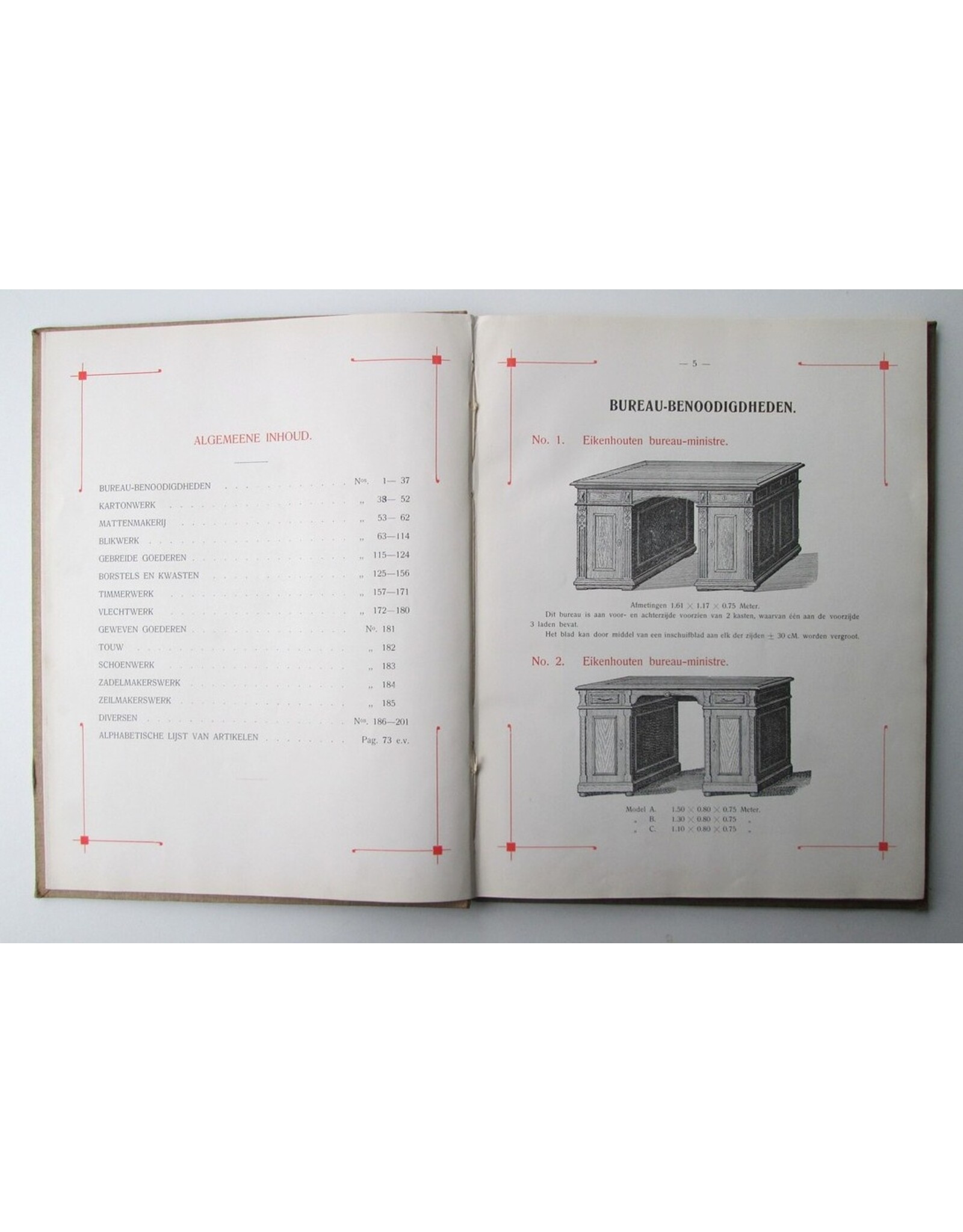 Catalogus van Artikelen vervaardigd door den Arbeid in 's Rijks Strafgestichten