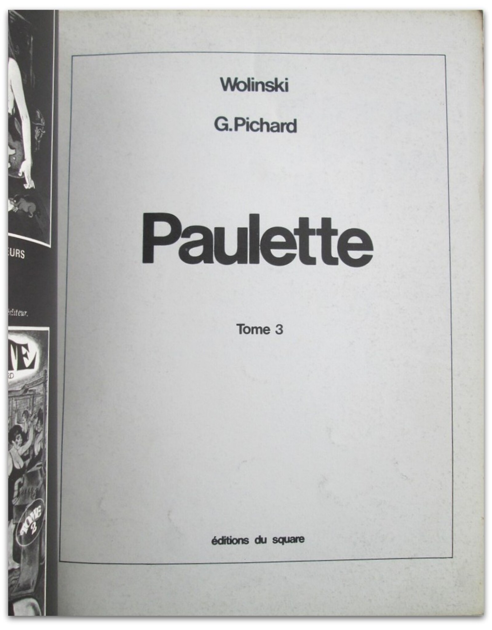 G. Pichard & Wolinksi - Paulette Tome 3 [Le mariage de Paulette]