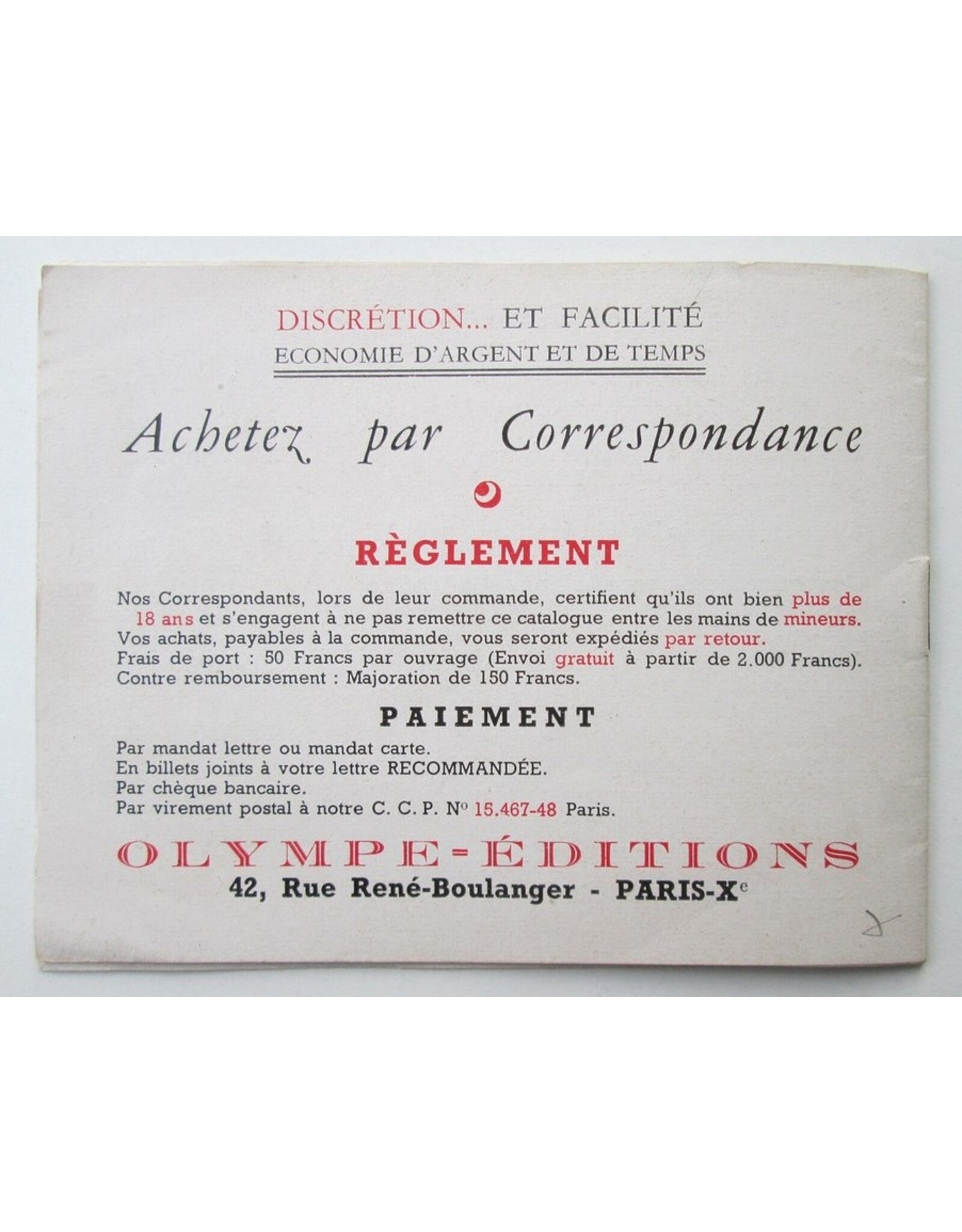 [Anonymous] - Éditions Olympe [Catalogue]