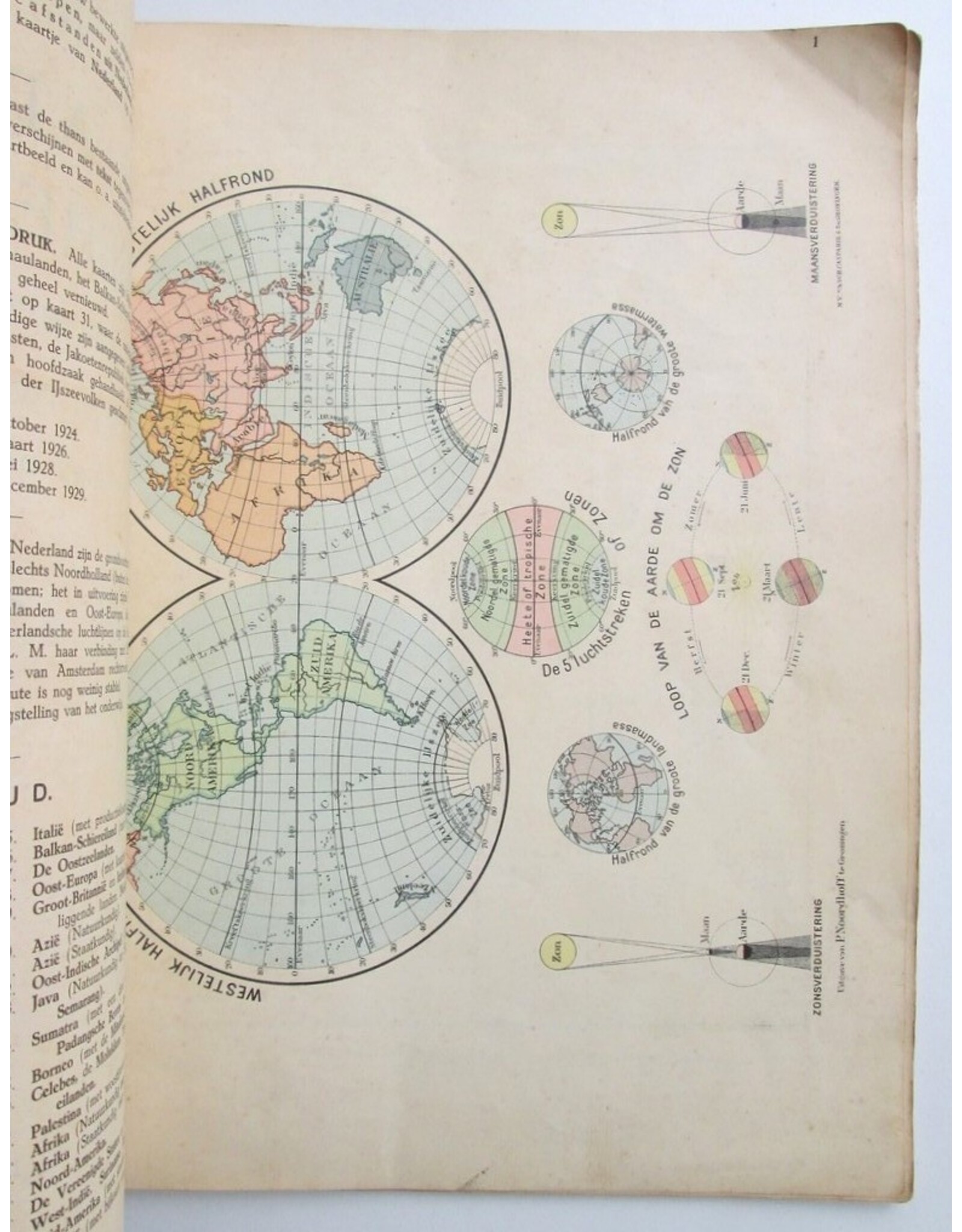 R. Bos - Atlas der geheele aarde in 44 kaarten en vele bijkaarten. Zes en twintigste druk. Herzien door K. Zeeman