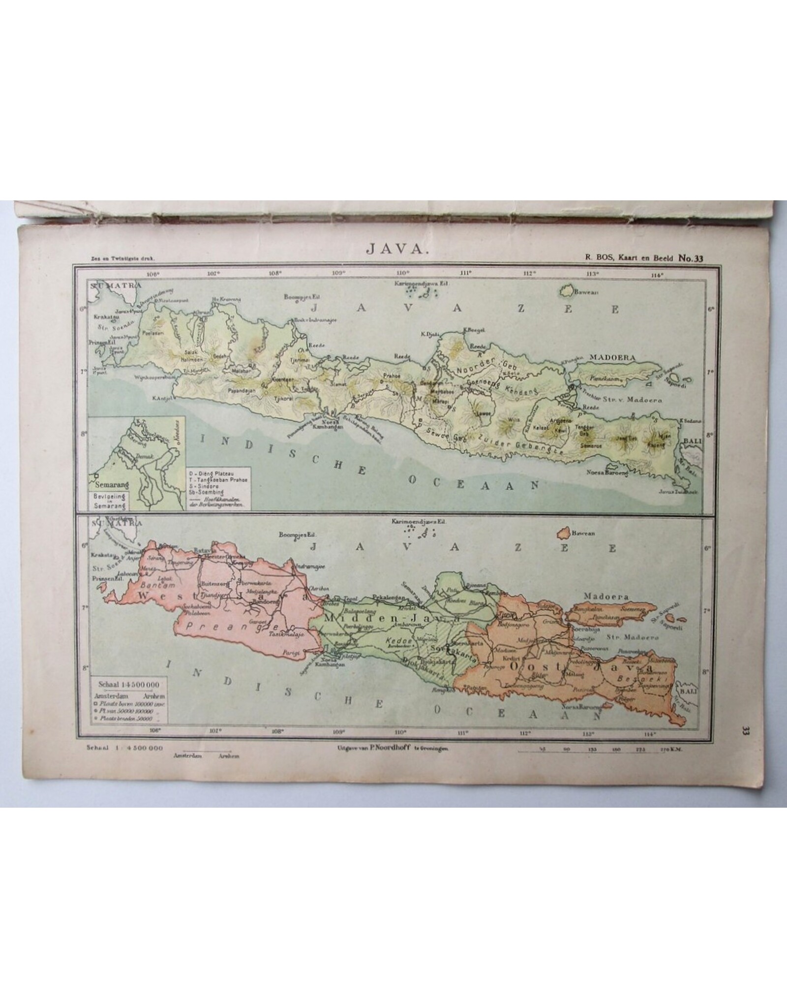 R. Bos - Atlas der geheele aarde in 44 kaarten en vele bijkaarten. Zes en twintigste druk. Herzien door K. Zeeman