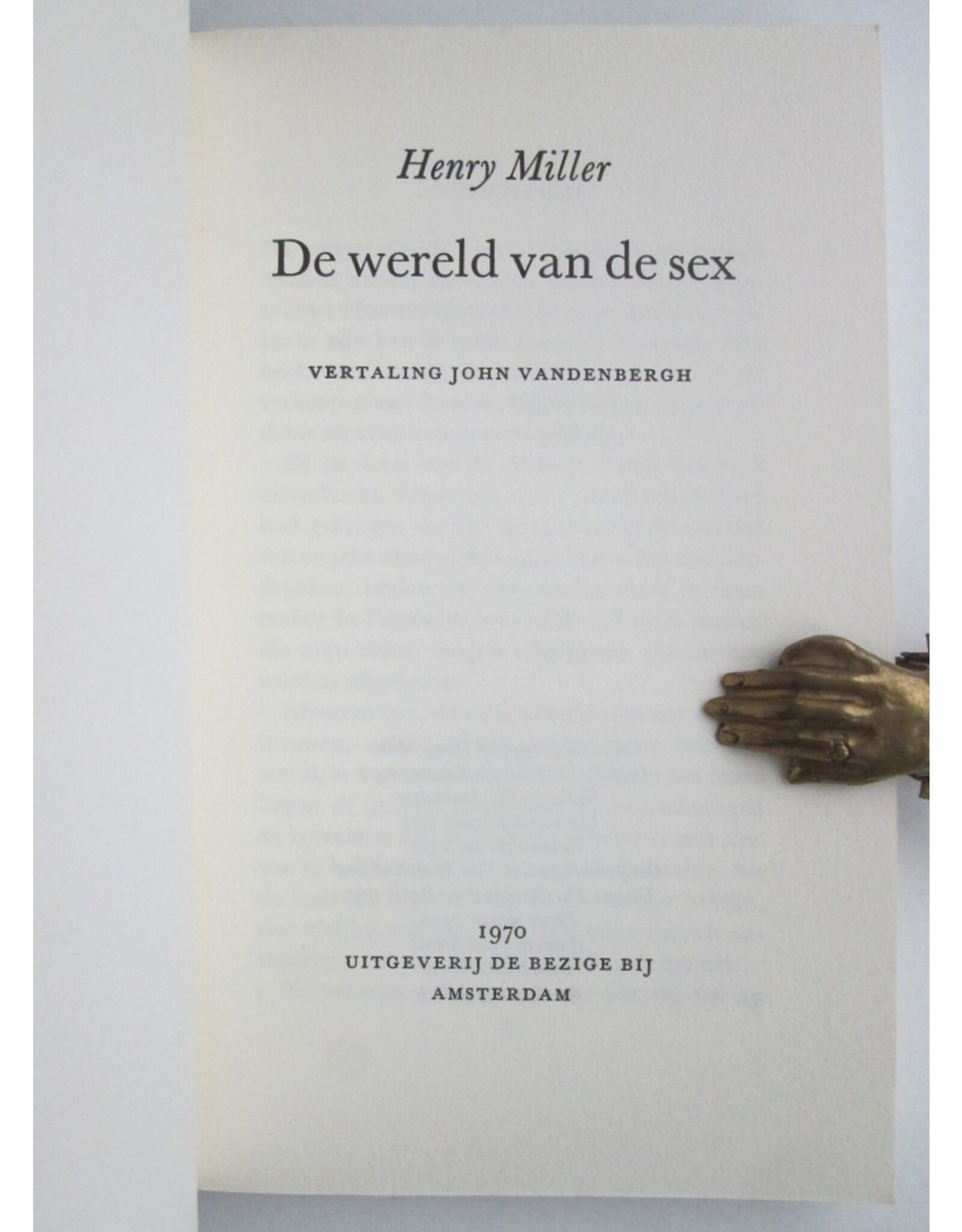 Henry Miller - De wereld van de sex. Vertaling John Vandenbergh