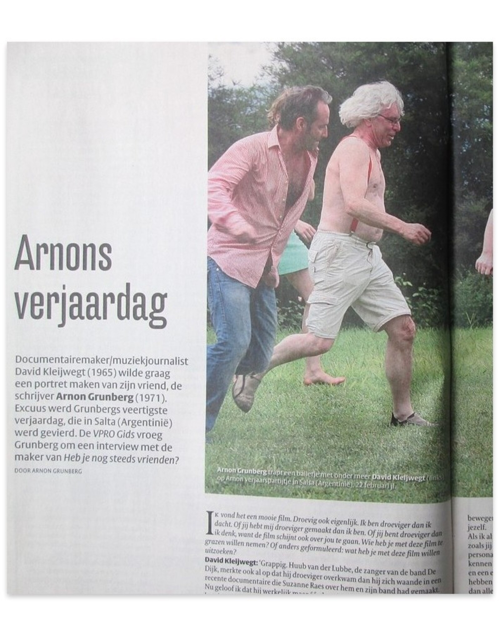 Arnon Grunberg - Arnons verjaardag [Interview met David Kleijwegt in: VPRO Gids #45 - 2011]