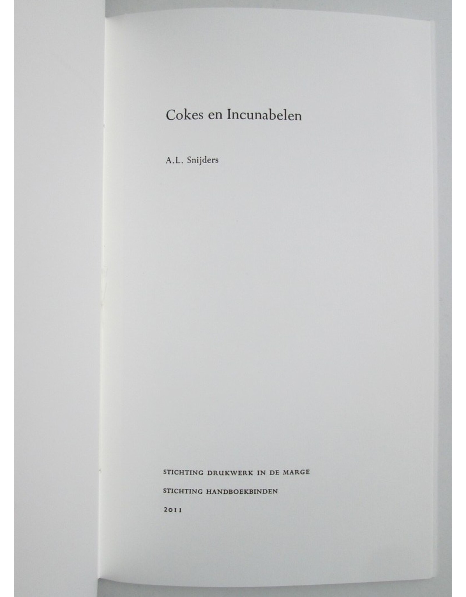 A.L. Snijders - Cokes & Incunabelen