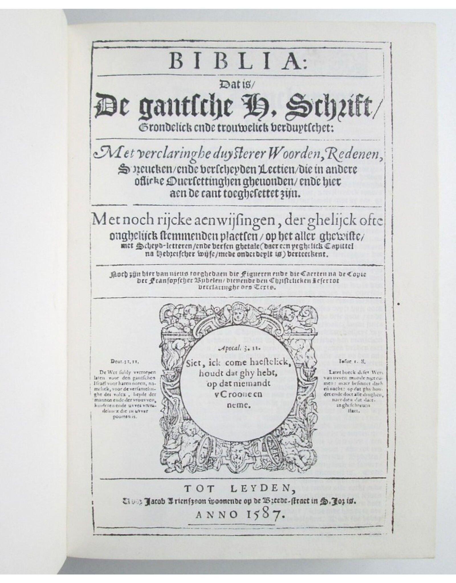 DeuxAes Bijbel - Biblia. Dat is, De gantsche H. Schrift. Grondelick ende trouwelick verduytschet. Met verclaringhe duysterer Woorden, [...]