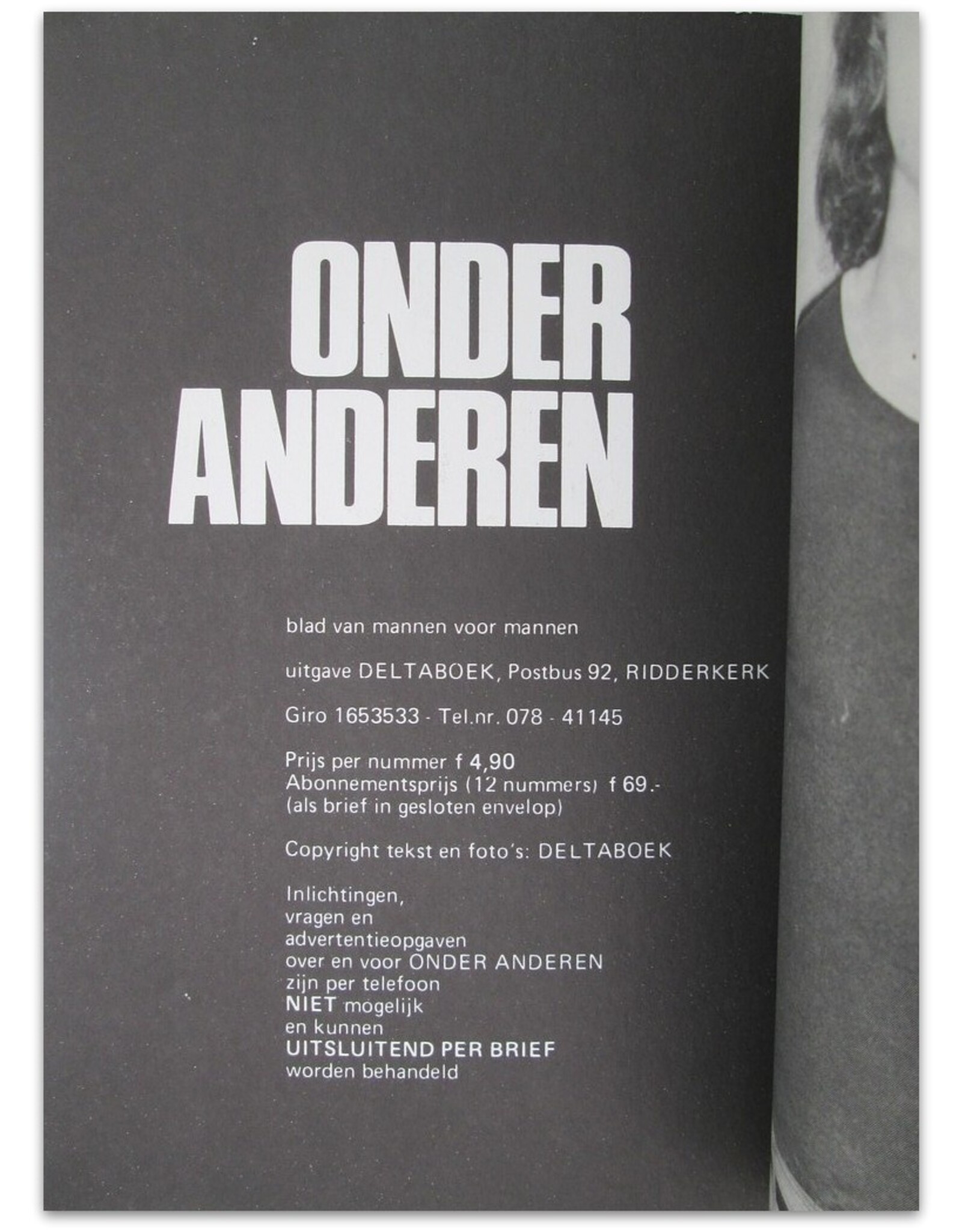 [Editors] - Onder Anderen Nr. 12. Een blad van mannen voor mannen