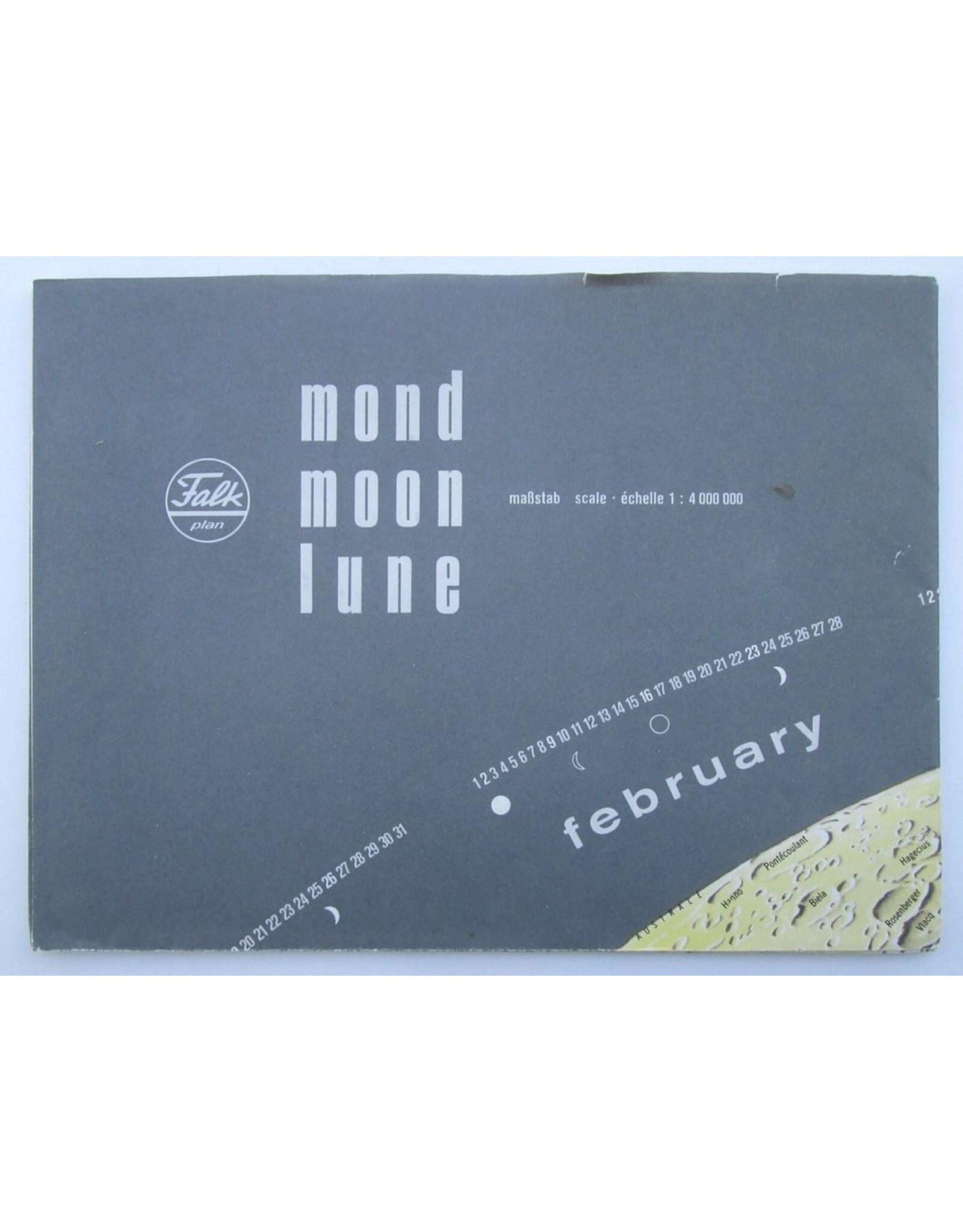 Dr. F. Hölzel - Falk Plan [Moon Map] Mond / Moon / Lune. Maßstab / Scale / Échelle 1 : 4.000.000