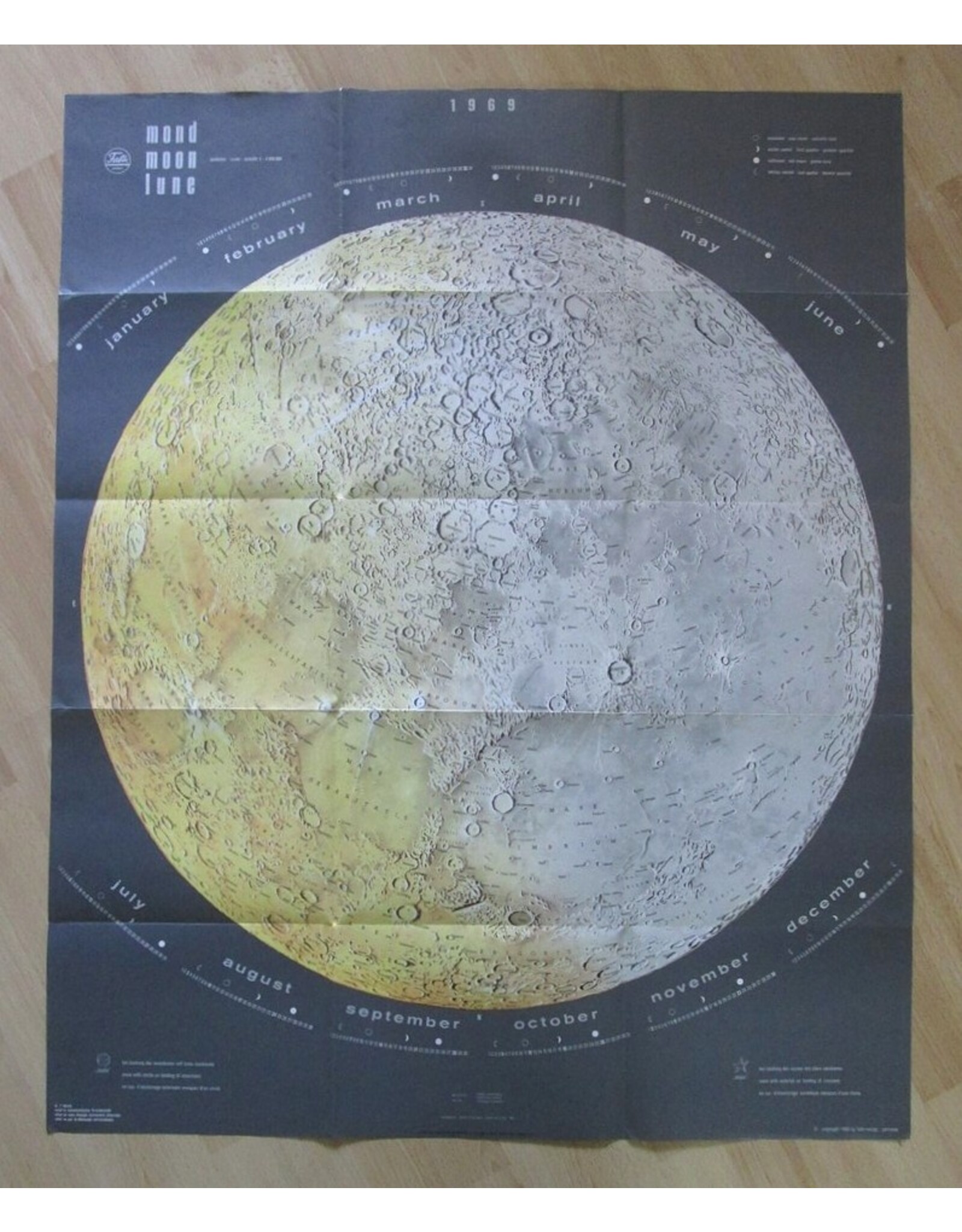 Dr. F. Hölzel - Falk Plan [Moon Map] Mond / Moon / Lune. Maßstab / Scale / Échelle 1 : 4.000.000
