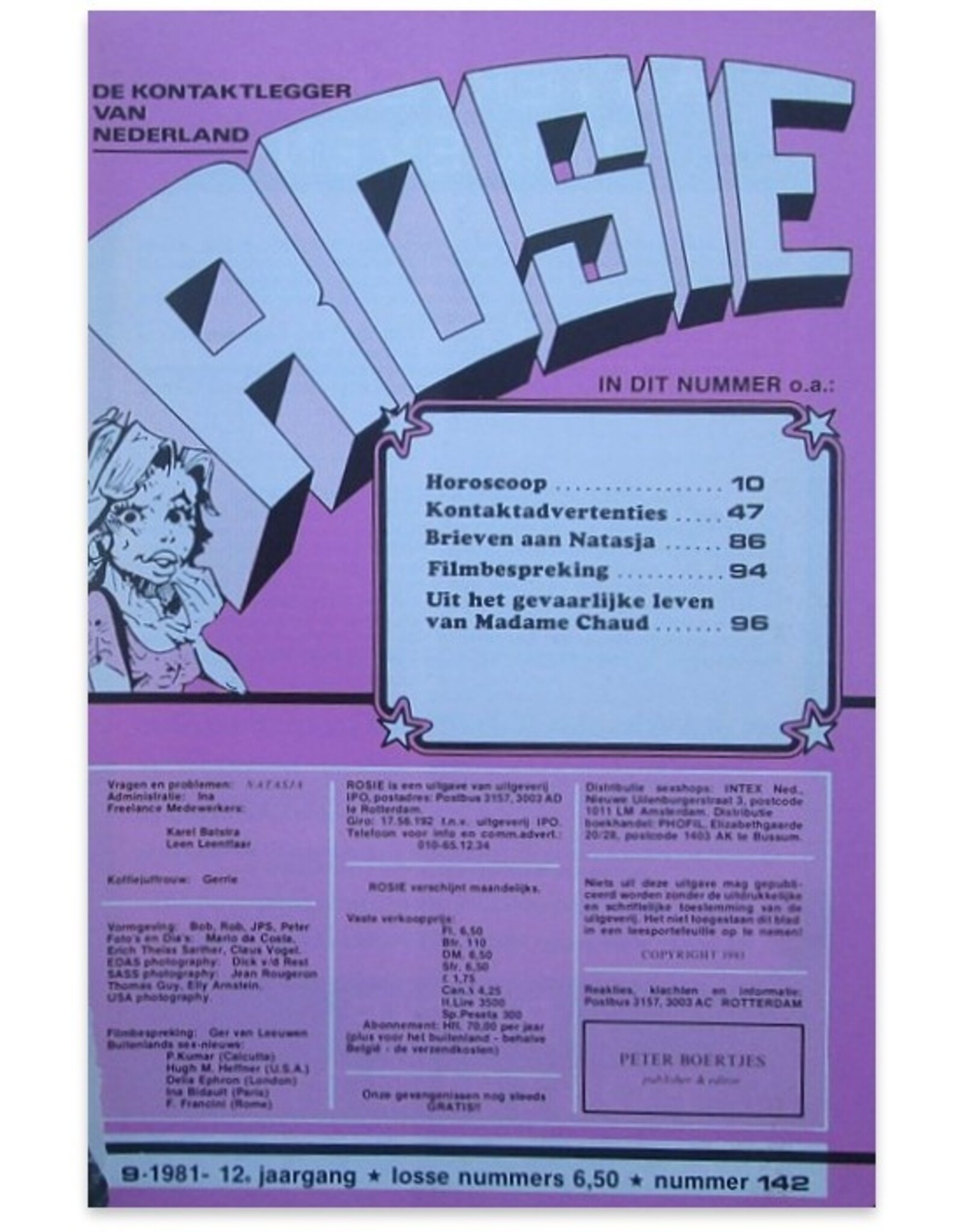 Peter Boertjes [red.] - Rosie nummer 142 - 12e jaargang: Het blad dat kontakten legt!