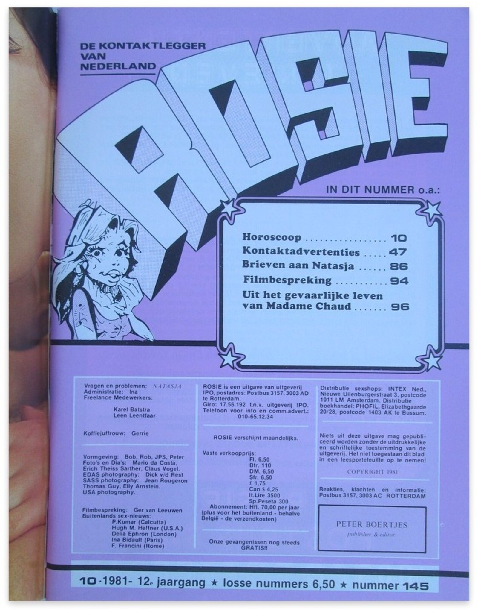 Peter Boertjes [red.] - Rosie nummer 143 - 12e jaargang: Het blad dat kontakten legt!