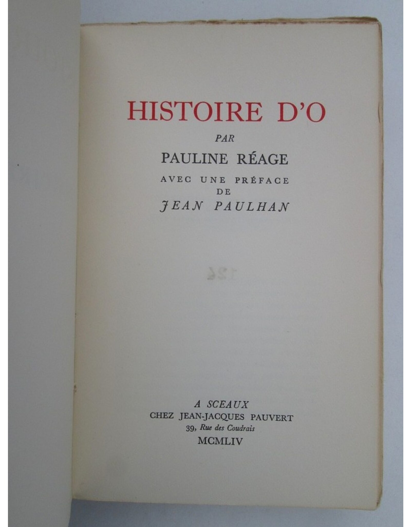 Pauline Réage - Histoire d'O. Avec une préface de Jean Paulhan
