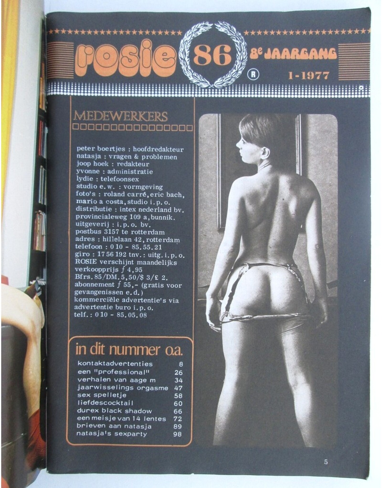 Peter Boertjes [red.] - Rosie nummer 86. 8e Jaargang ['met GRATIS DUREX kondoom']