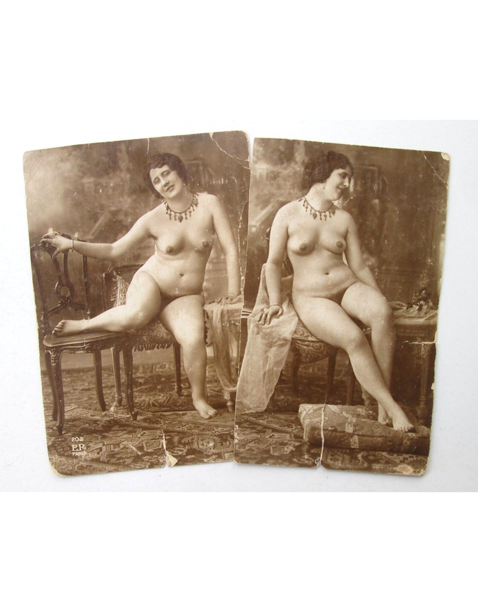 [Unknown photographer] - [Lot of 2 erotic postcards] - [ca. 1900]