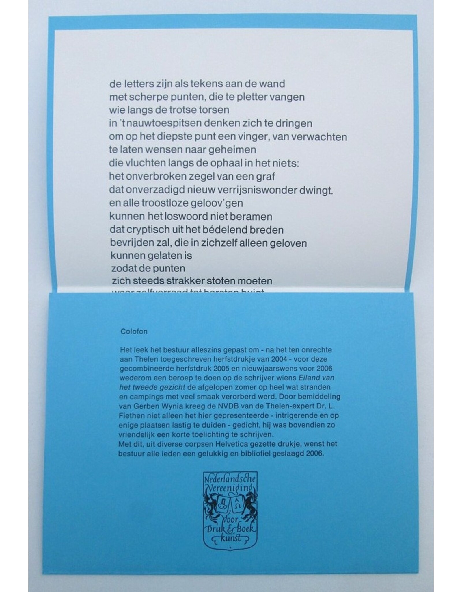 Albert Vigoleis Thelen - "voor bobby s." Gedicht voor Helmut Salden
